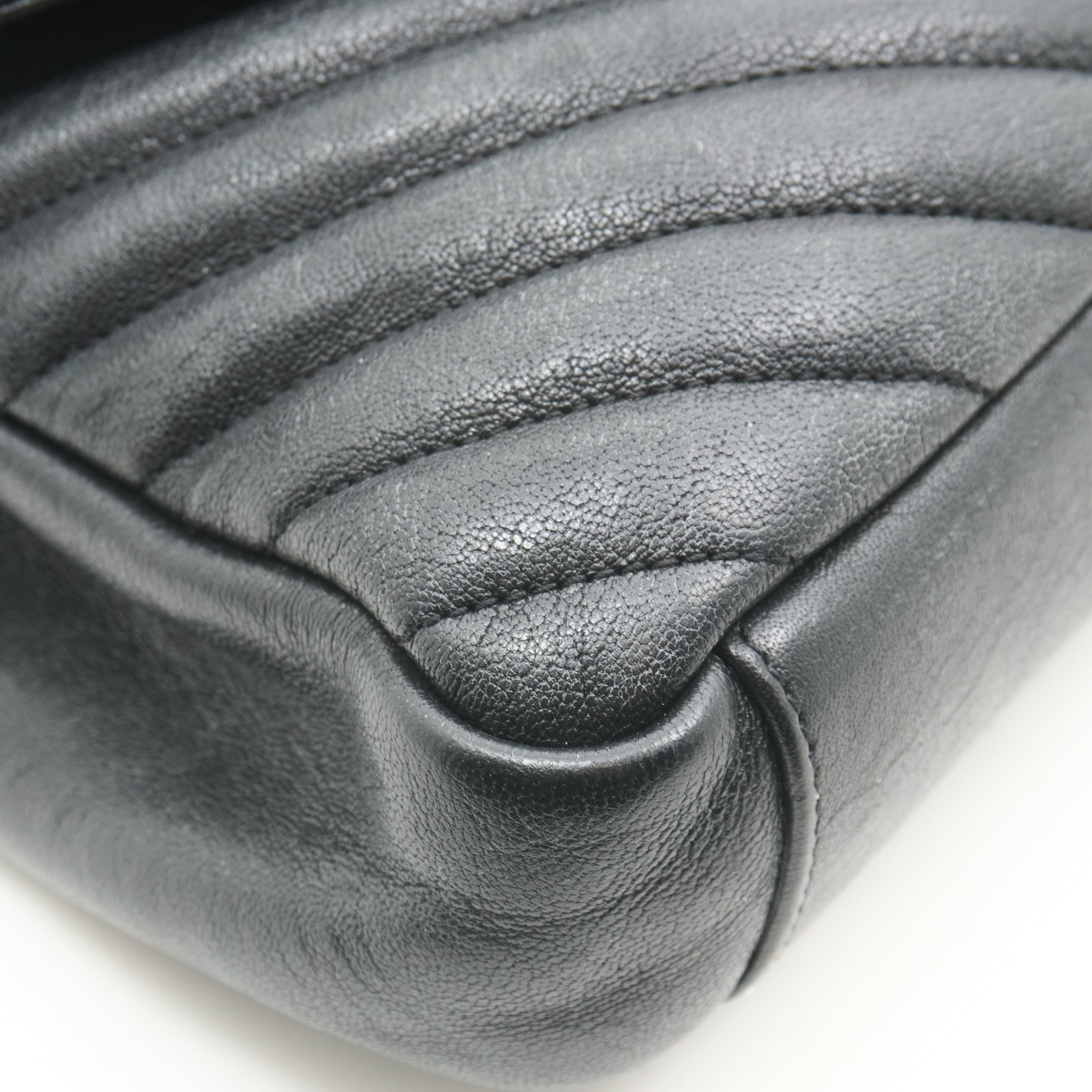 Saint Laurent College Bag In Quilted Black Leather