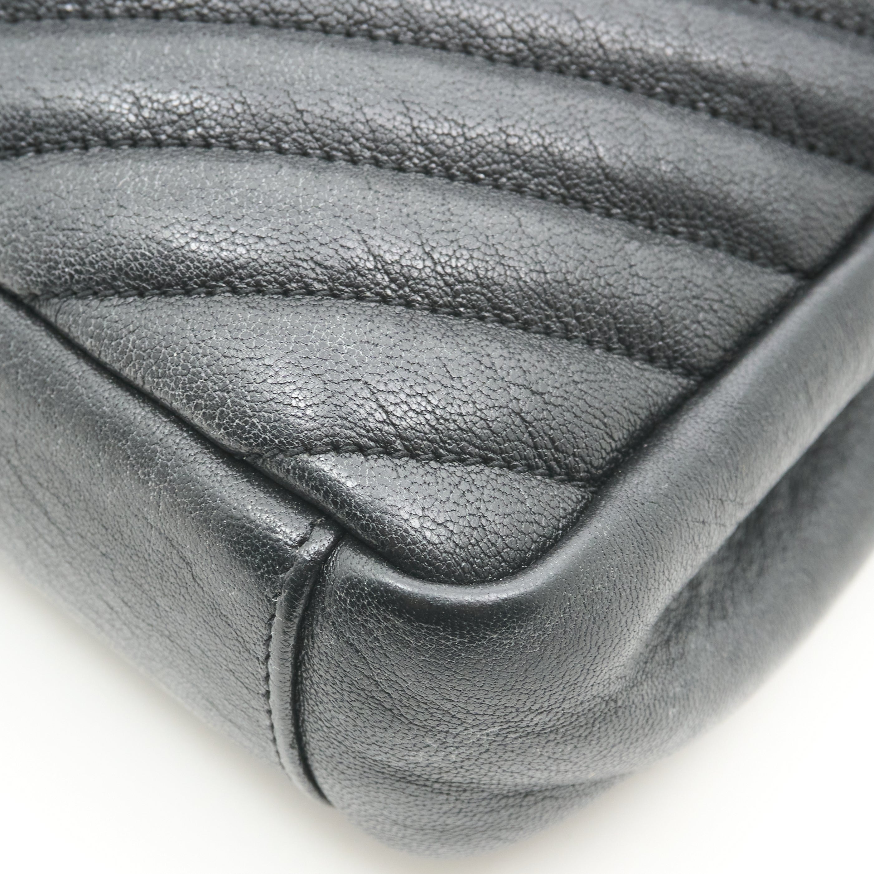 Saint Laurent College Bag In Quilted Black Leather