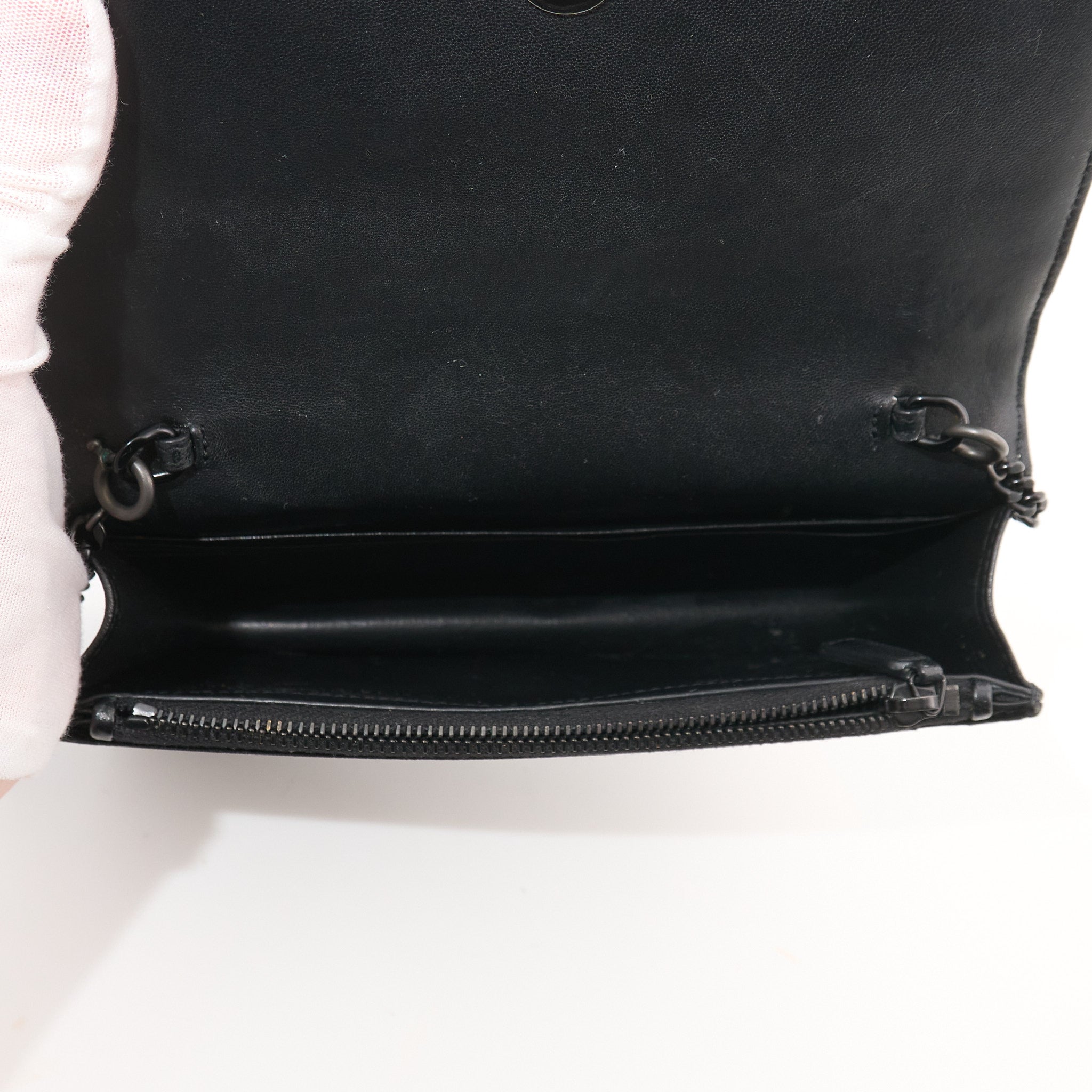 Saint Laurent Kate Black Velvet Tassel Bag