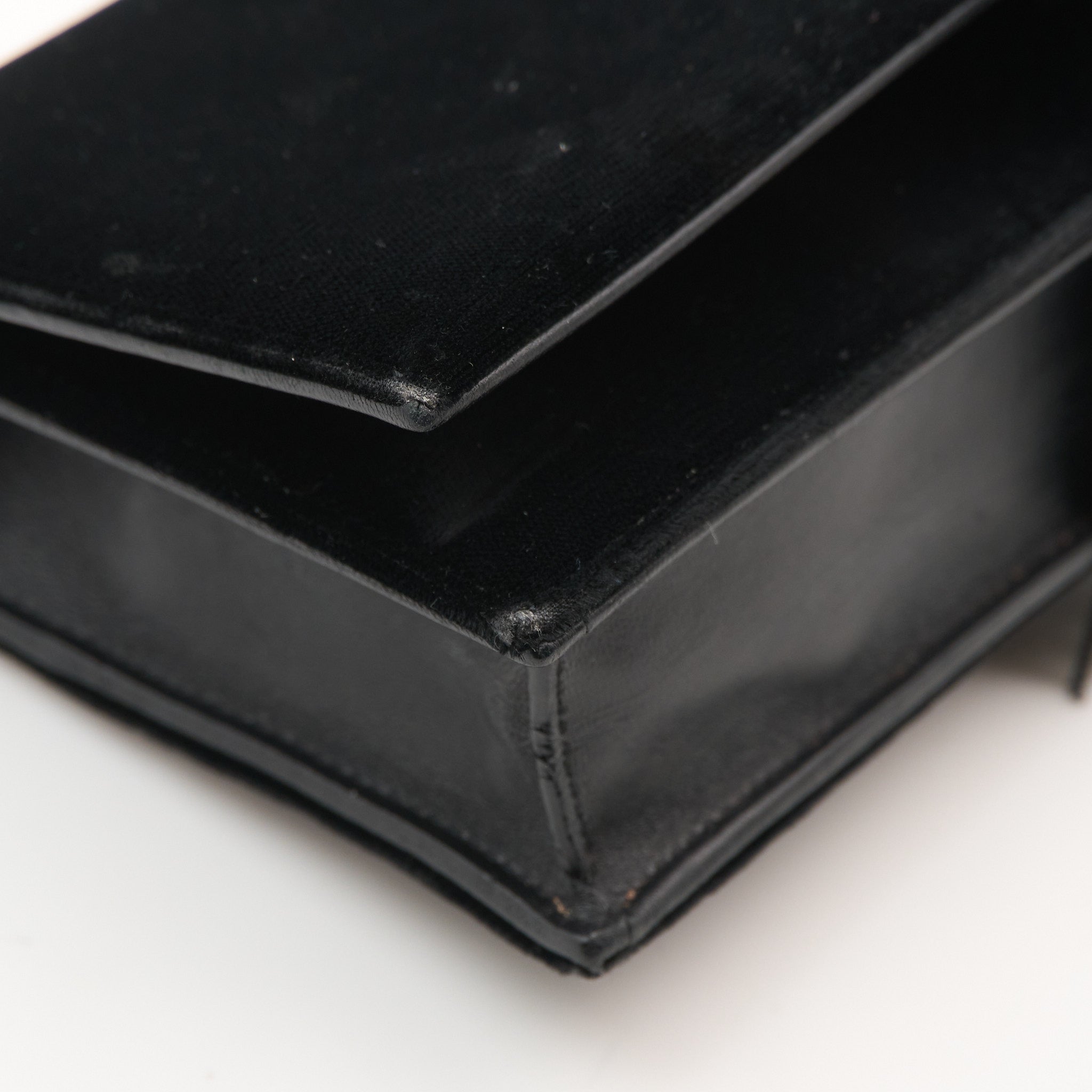 Saint Laurent Kate Black Velvet Tassel Bag