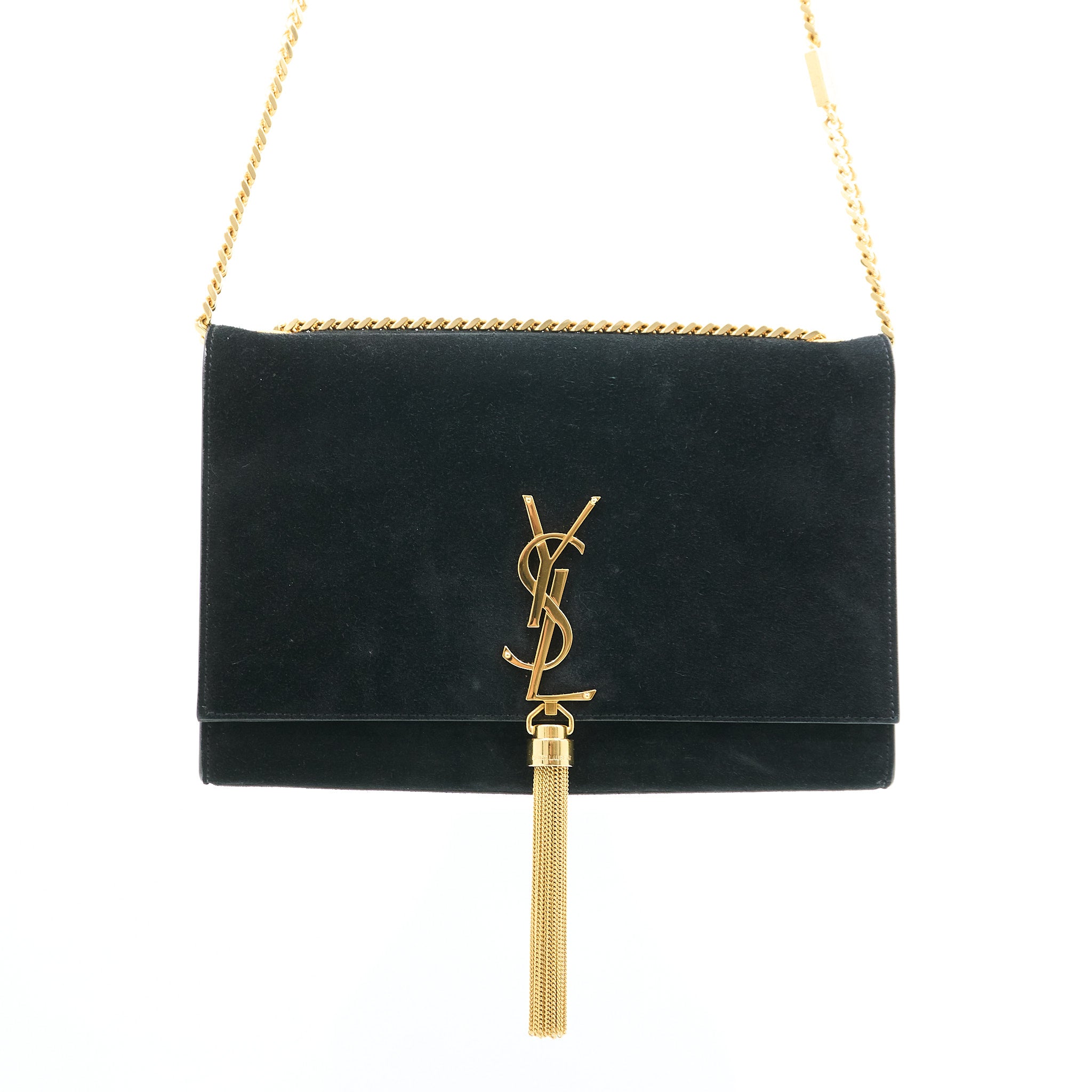 Saint Laurent Kate Black Suede Bag
