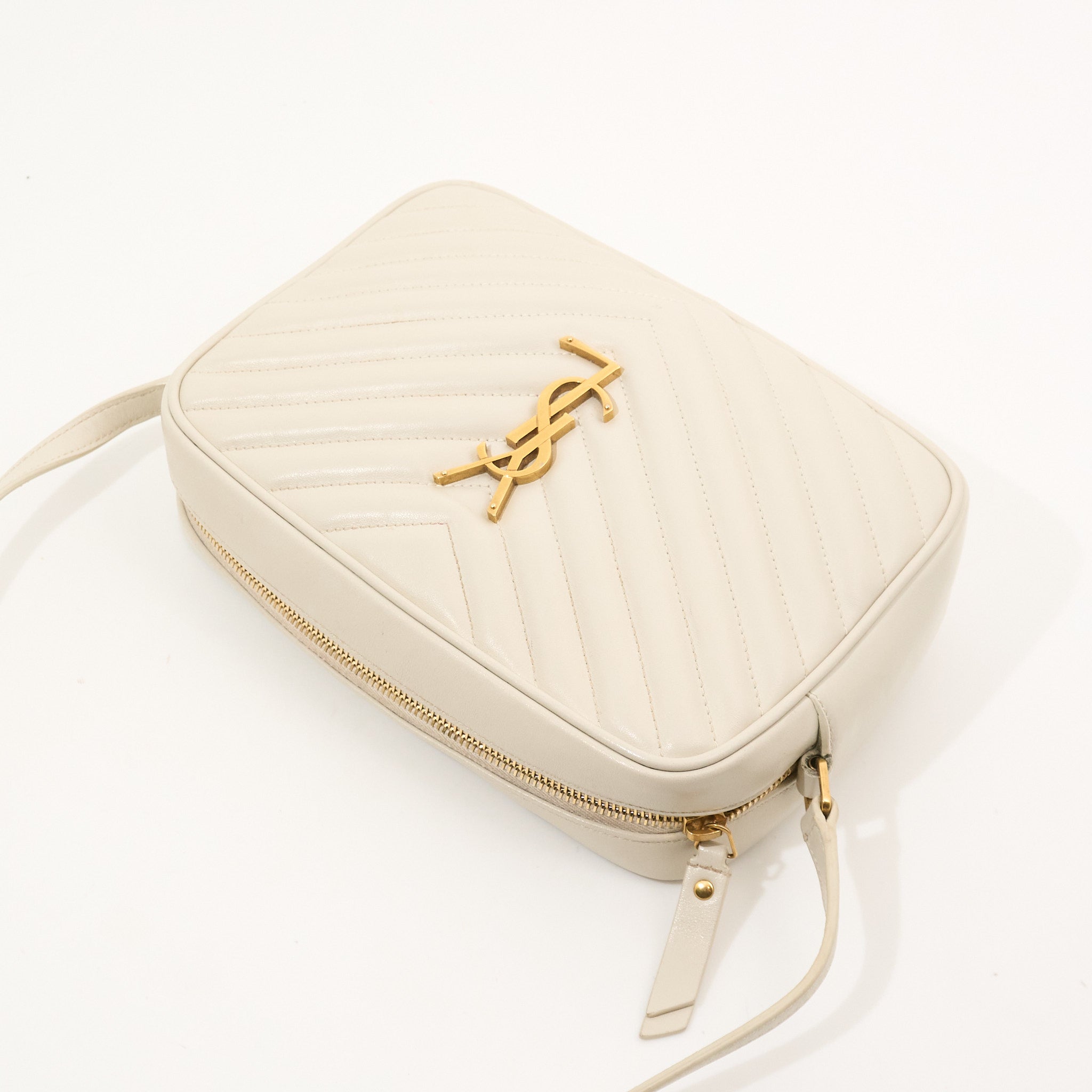 Saint Laurent Lou Camera Bag in Crema Soft