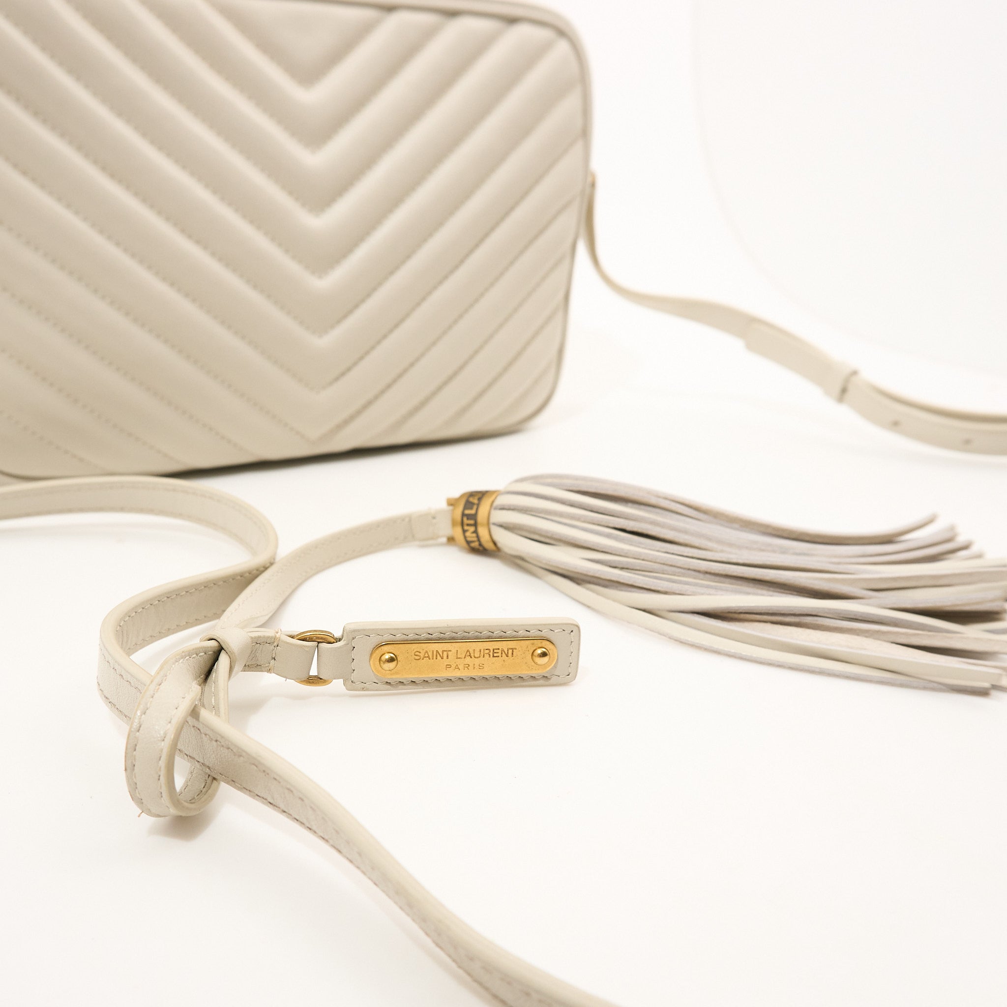Saint Laurent Lou Camera Bag in Crema Soft