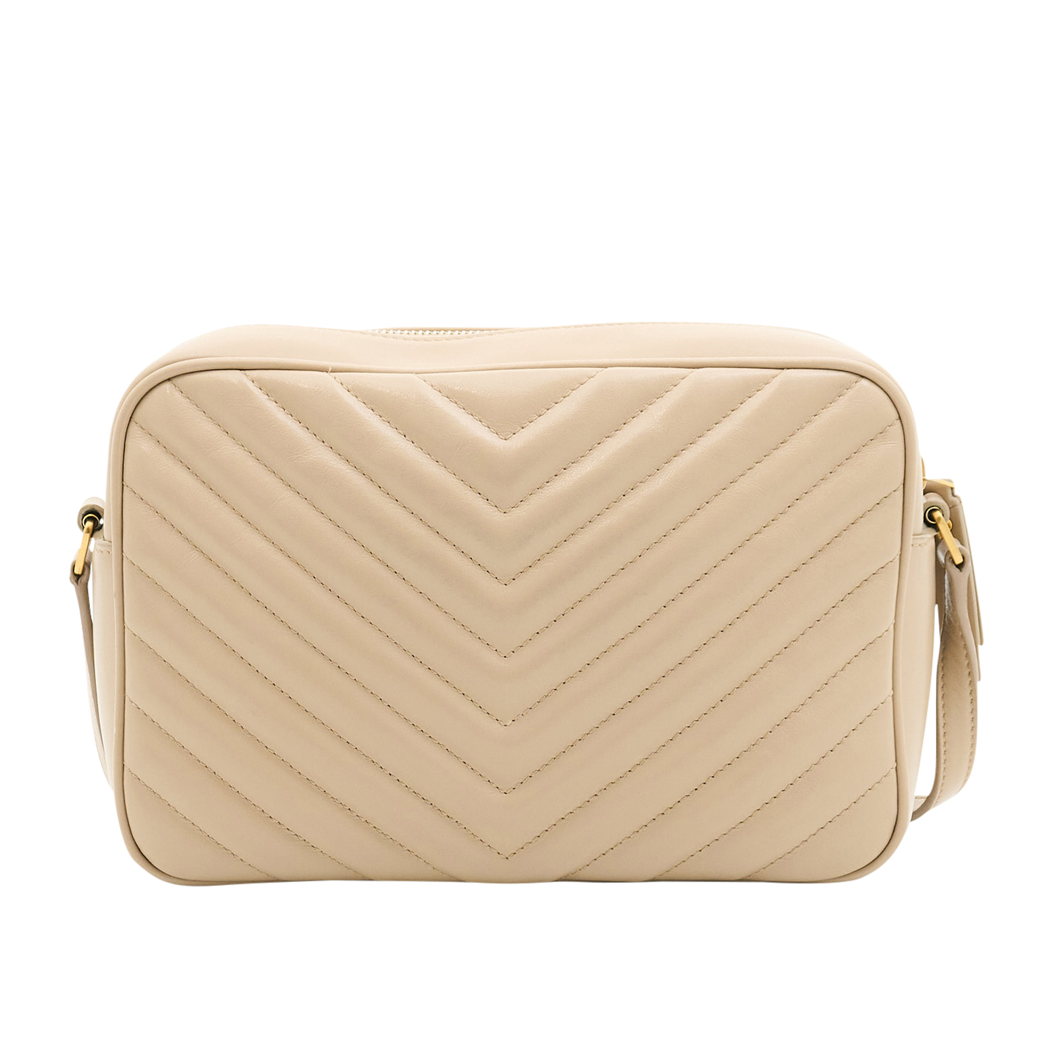 Saint Laurent Lou Camera Bag in Quilted Beige Leather