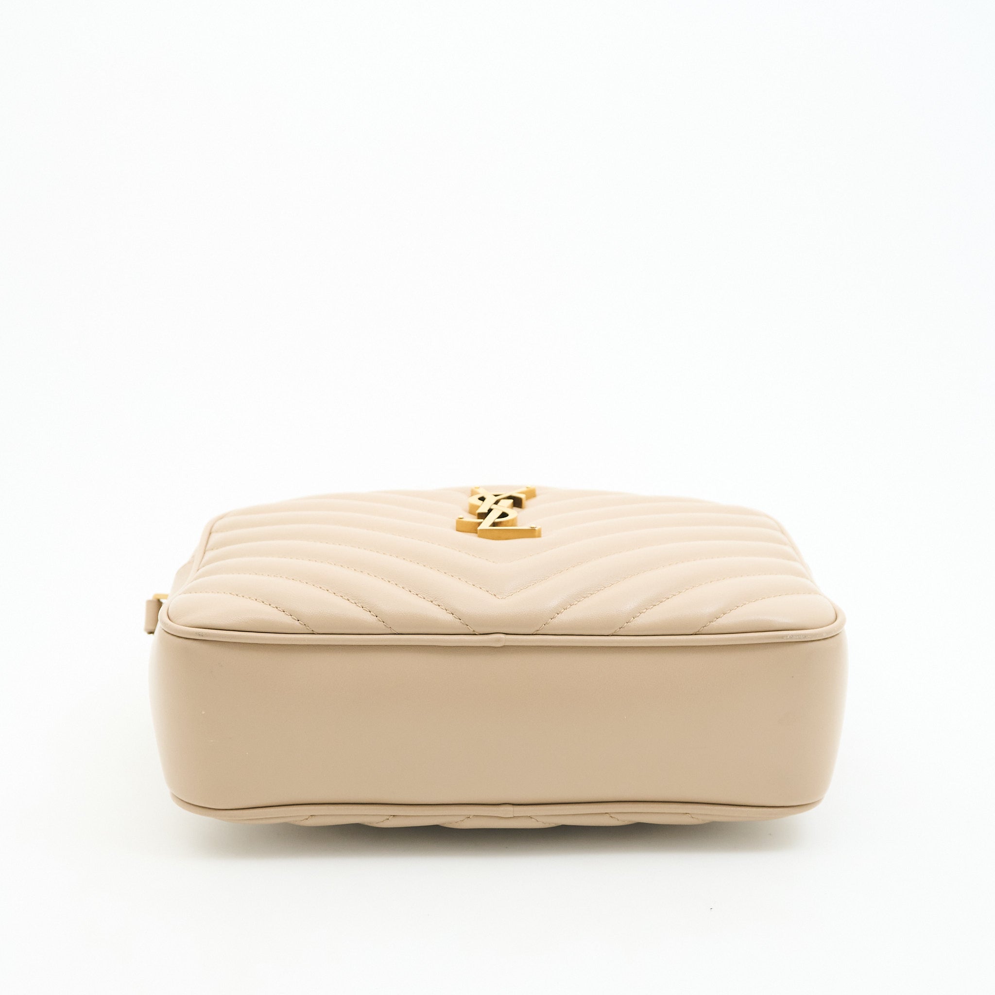 Saint Laurent Lou Camera Bag in Quilted Beige Leather
