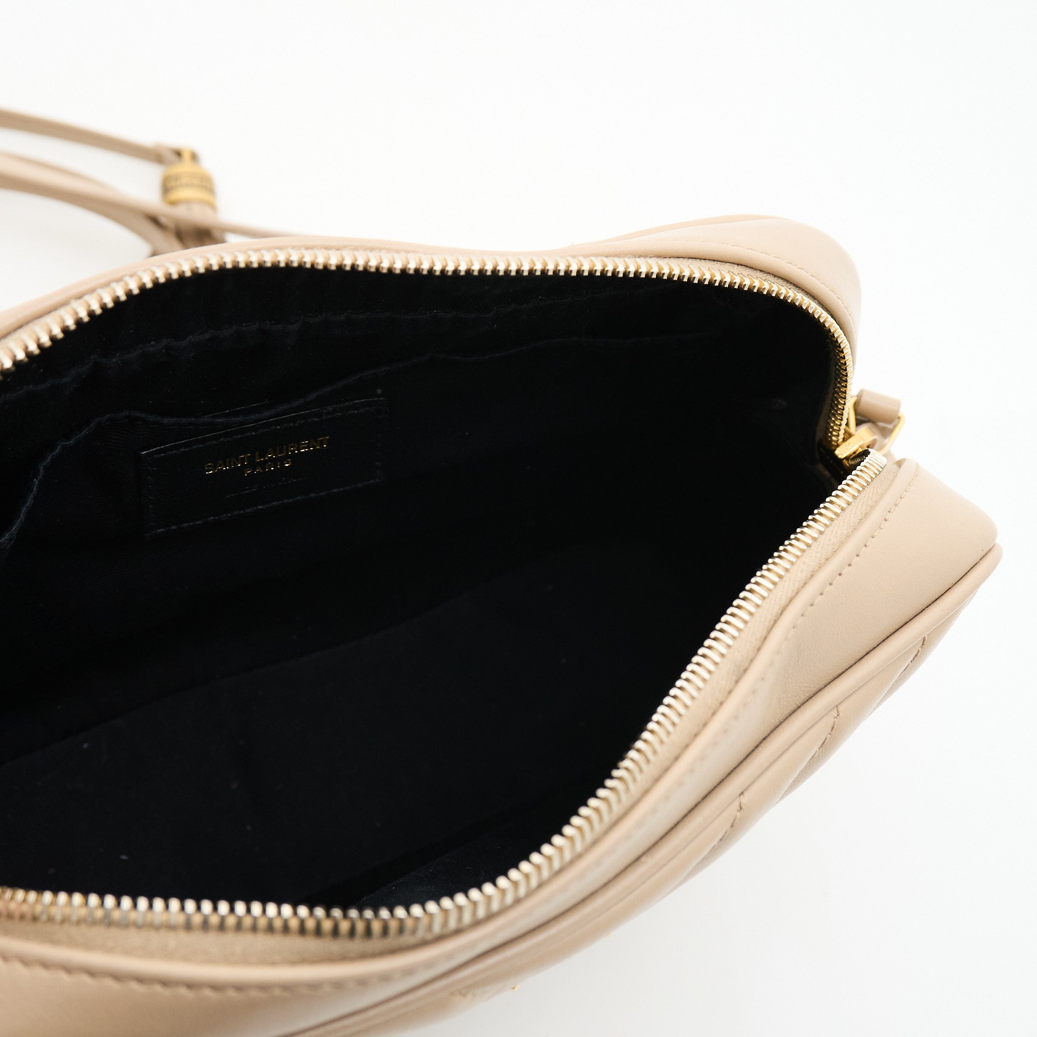 Saint Laurent Lou Camera Bag in Quilted Beige Leather