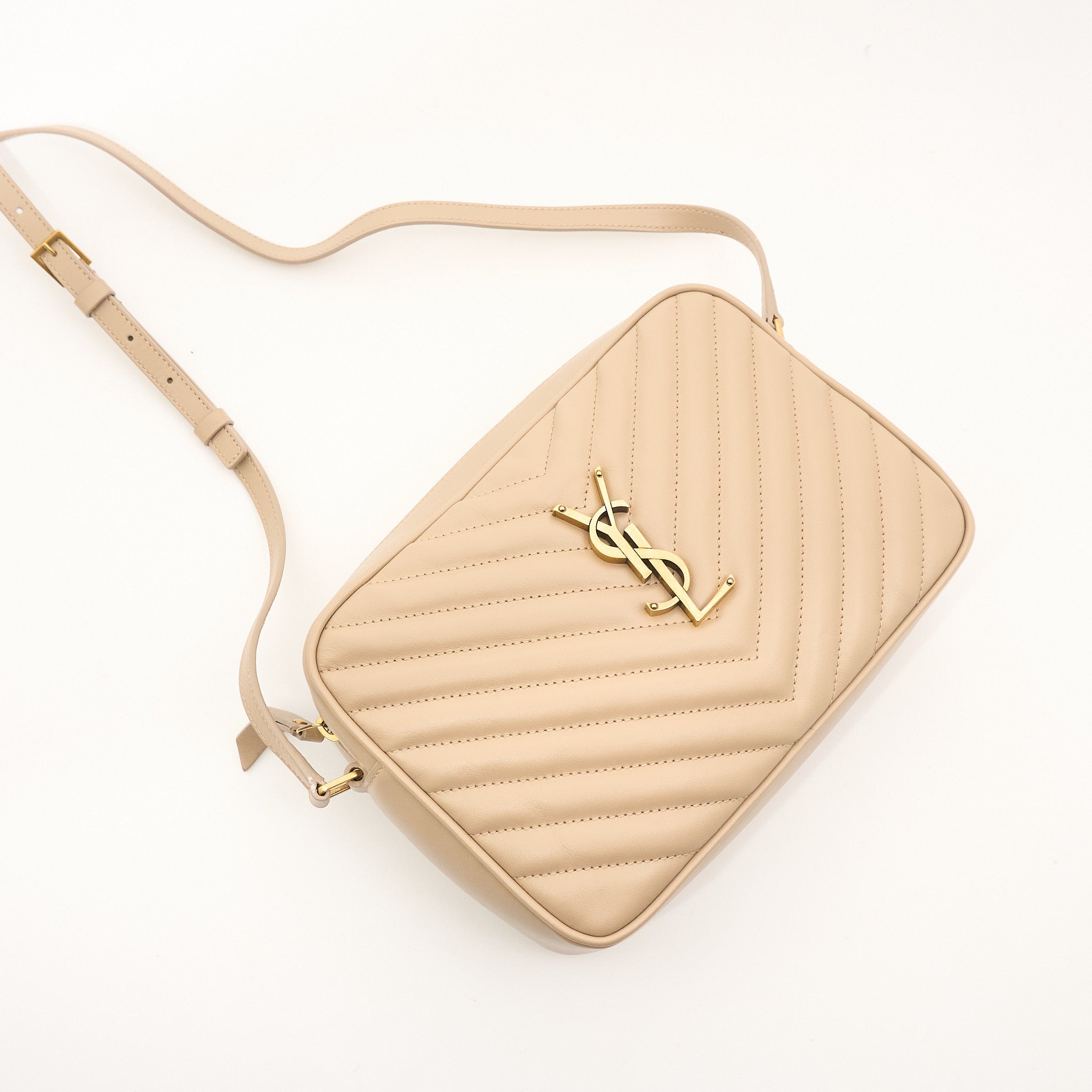 Saint Laurent Lou Camera Beige Bag