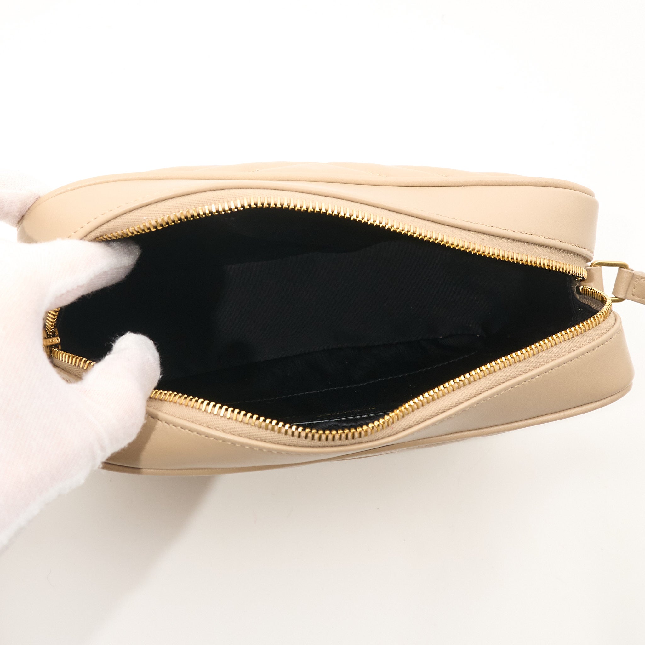 Saint Laurent Lou Camera Beige Bag