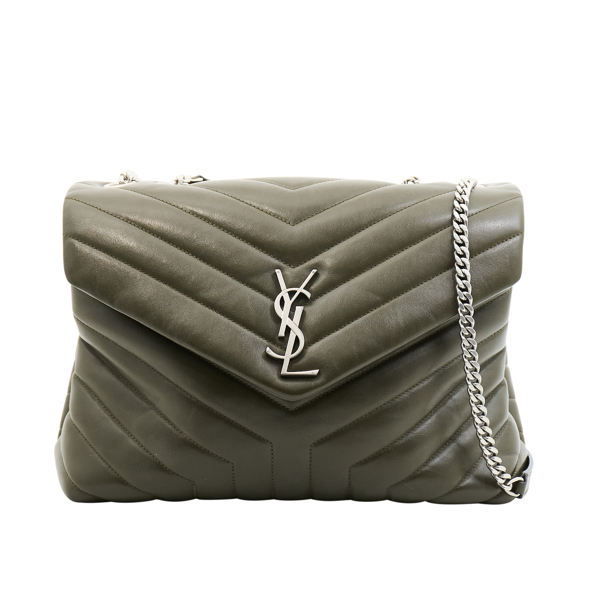Saint Laurent Medium Lou Lou Handbag in Olive Green