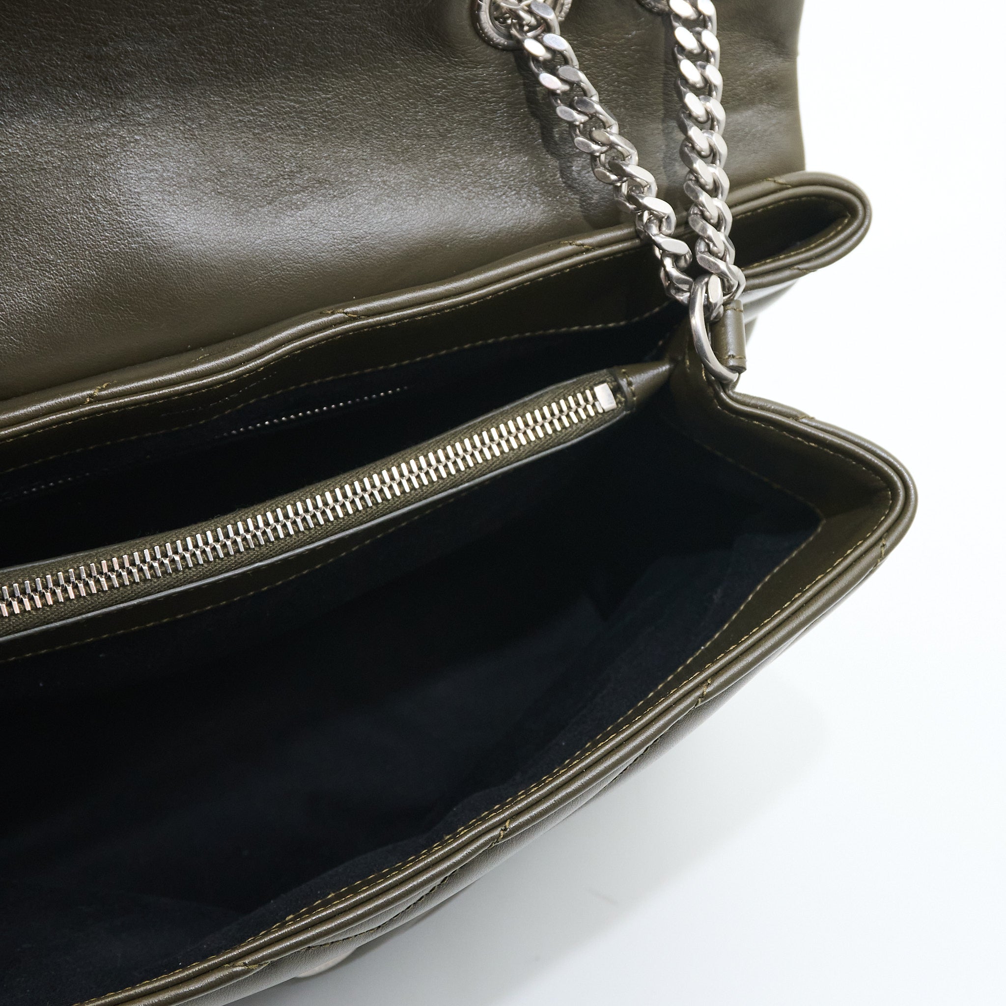 Saint Laurent Medium Lou Lou Handbag in Olive Green