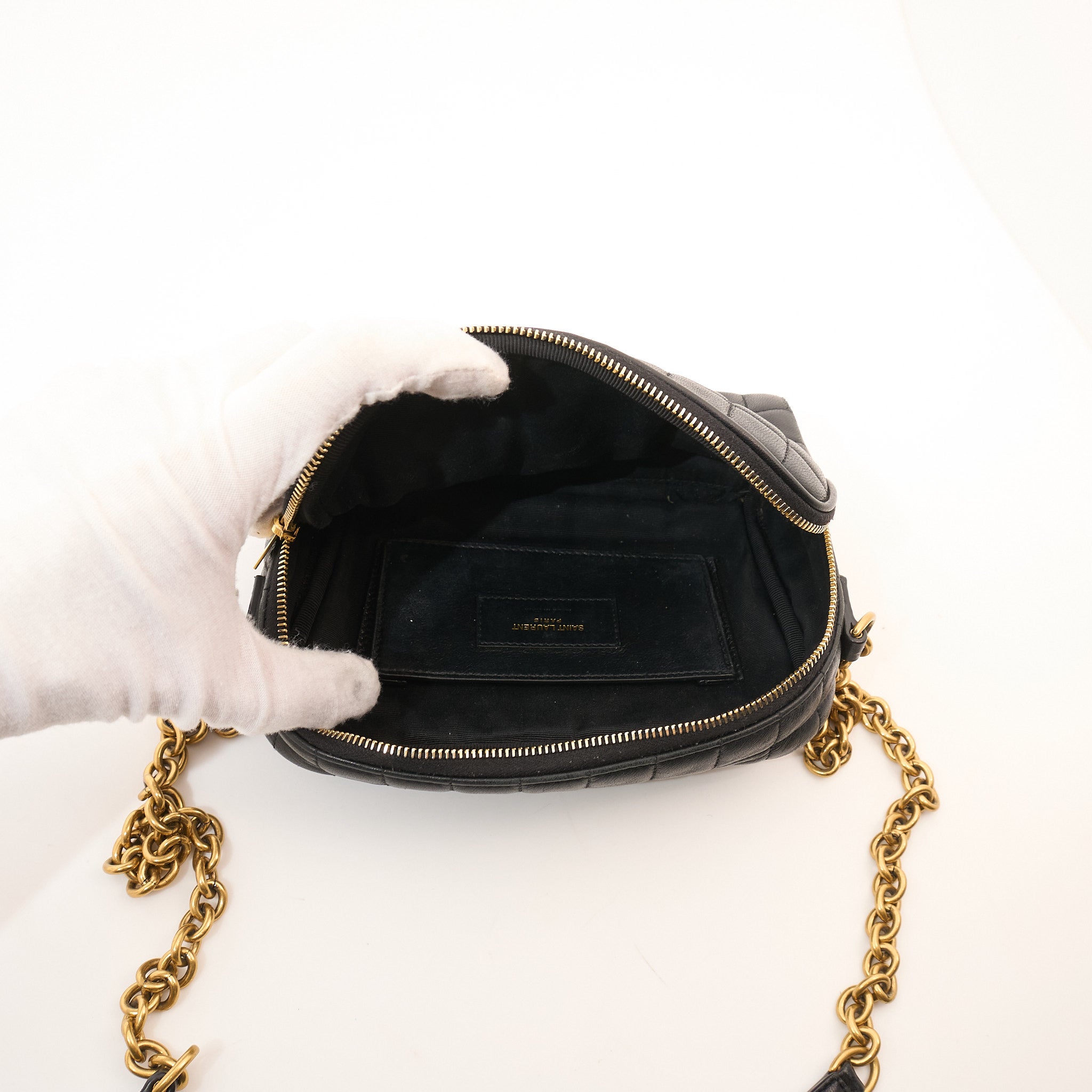 Saint Laurent Cassandre Matelasse Carre Black Camera Bag