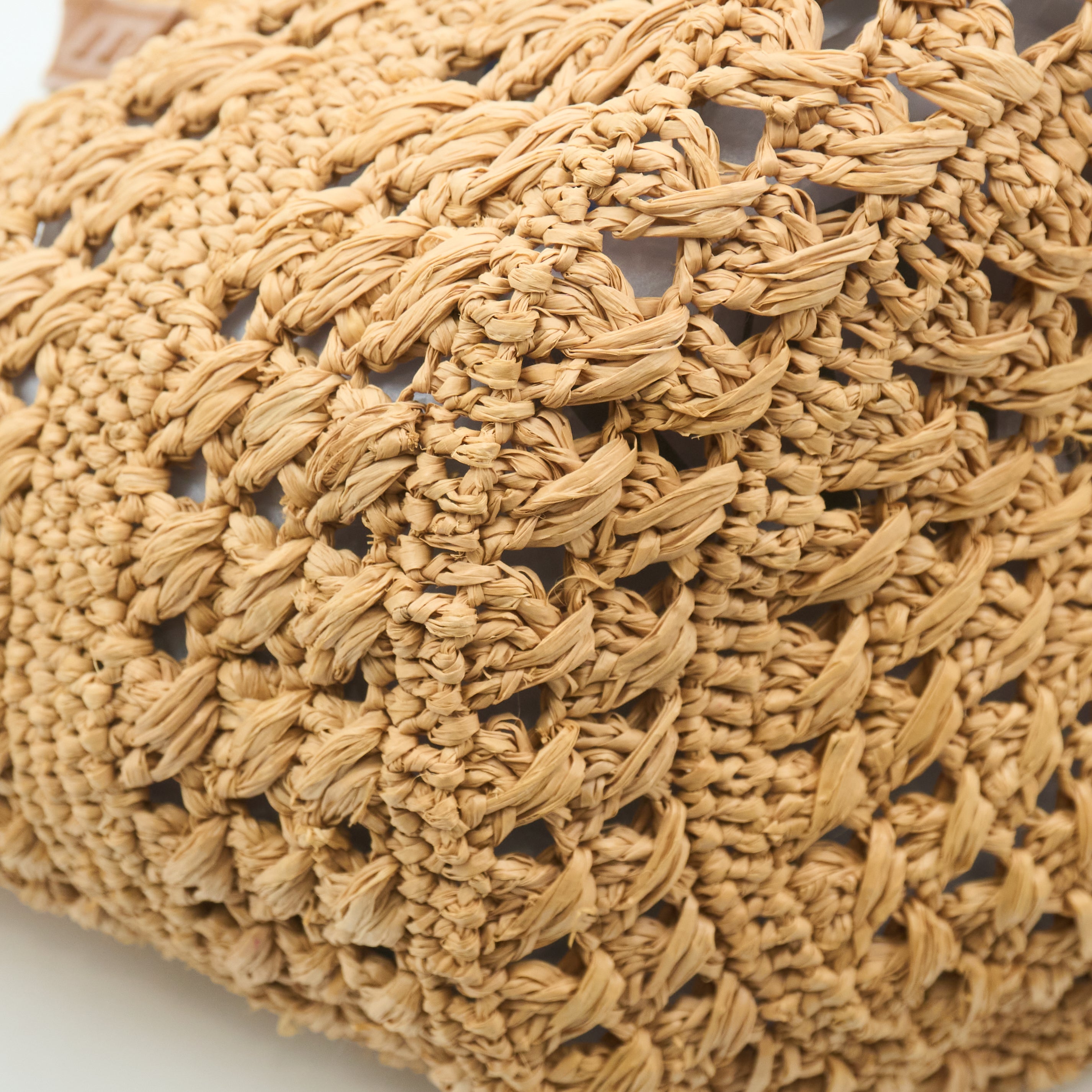 Saint Laurent Panier Leather Trim Raffia Tote