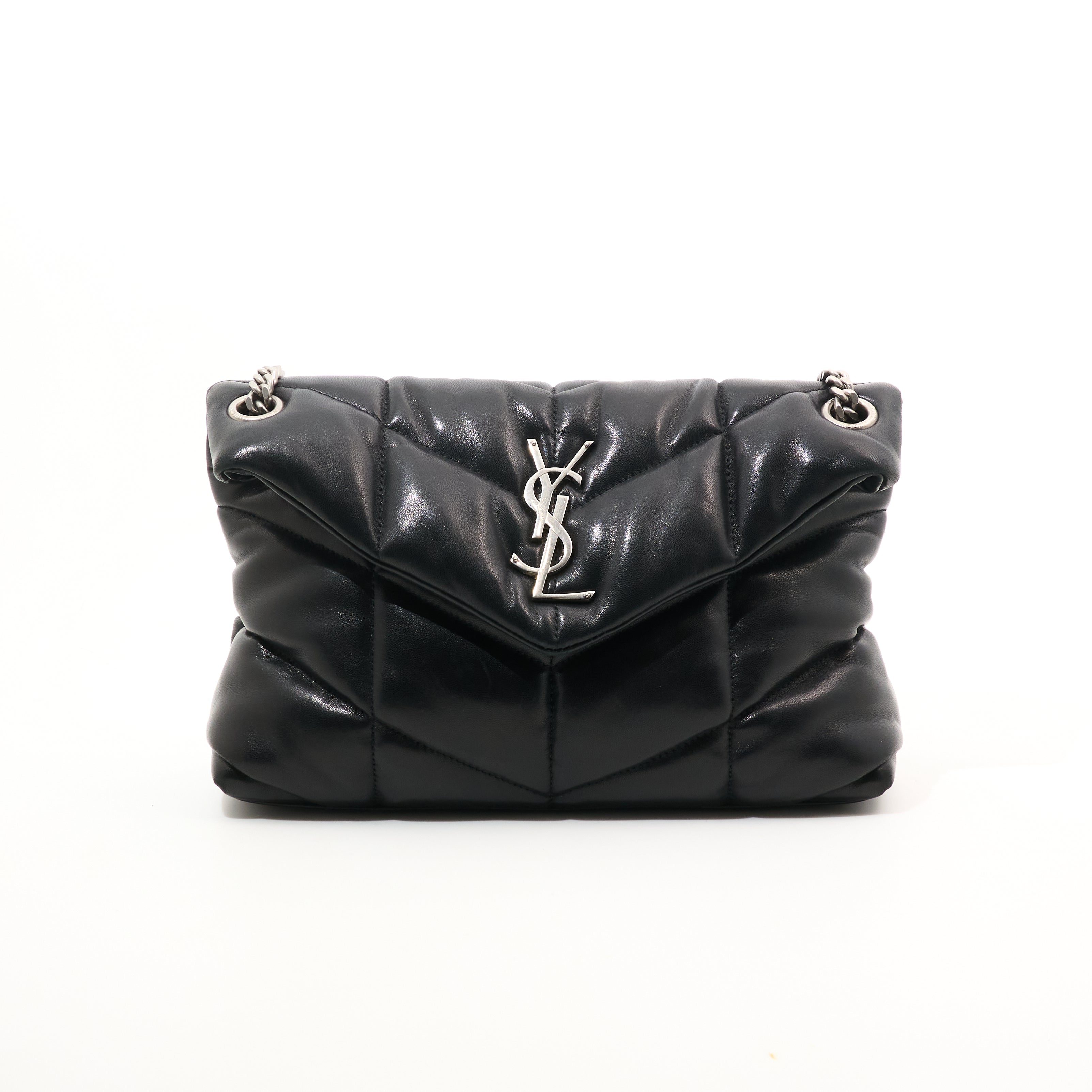 Saint Laurent Small Lou Lou Puffer Black Bag