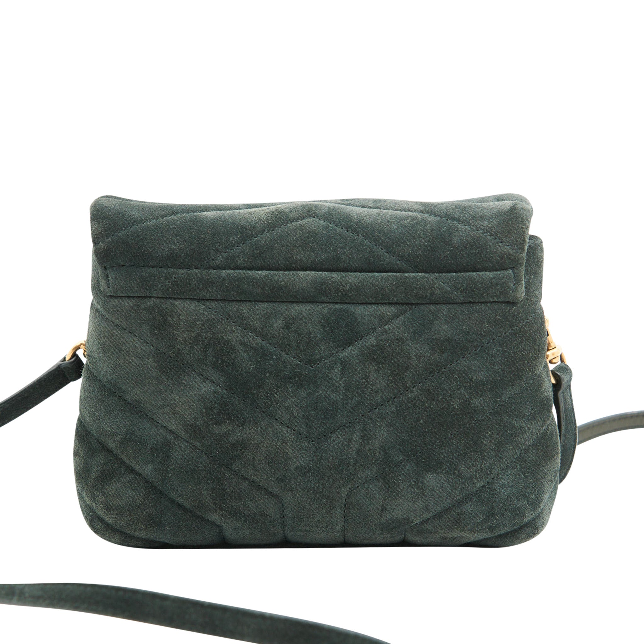 Saint Laurent Suede Toy Lou Lou in Forest Green Suede