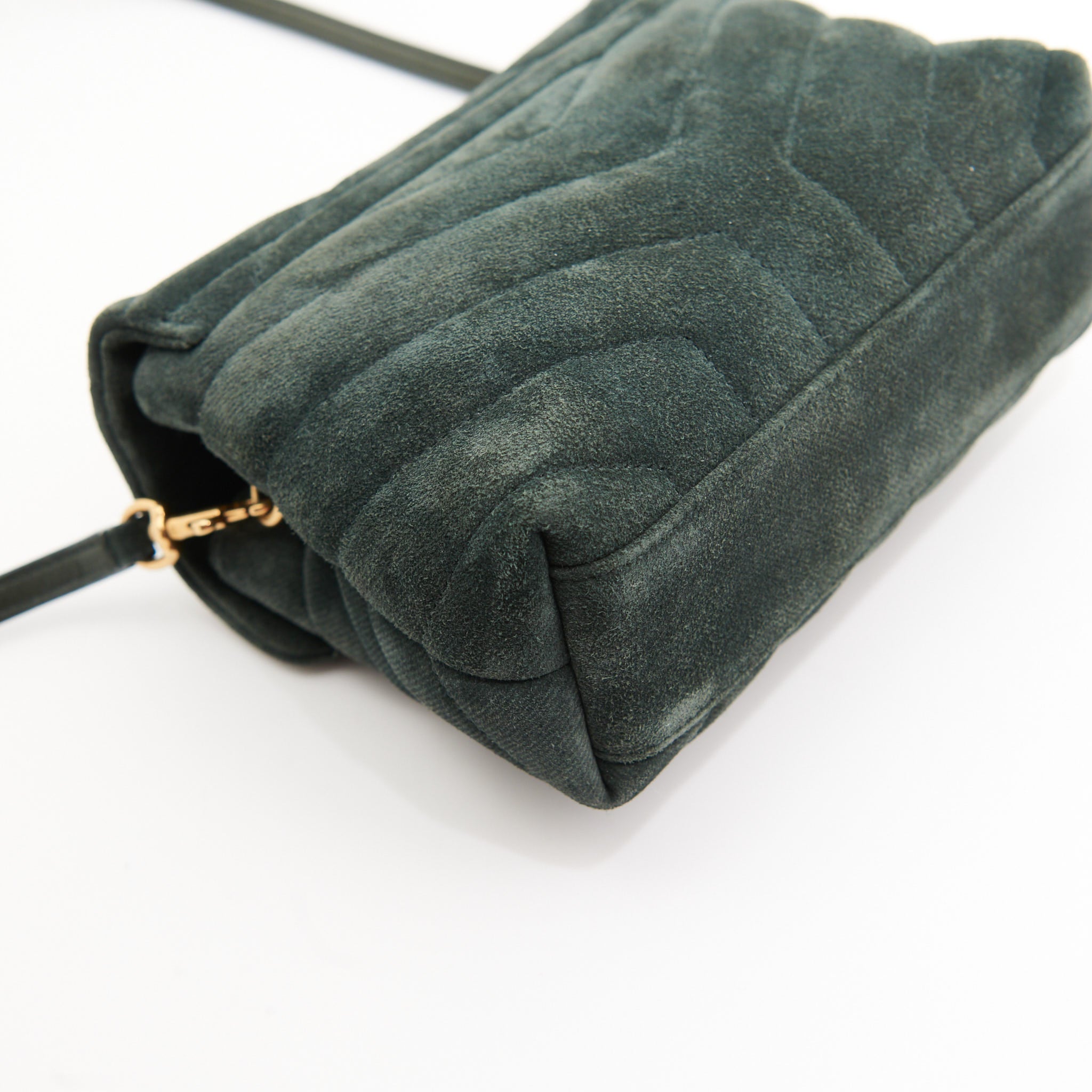 Saint Laurent Suede Toy Lou Lou in Forest Green Suede