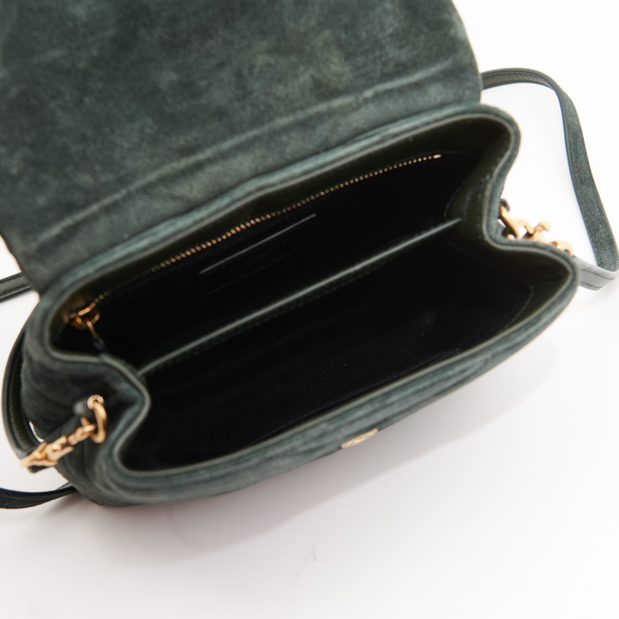 Saint Laurent Suede Toy Lou Lou in Forest Green Suede