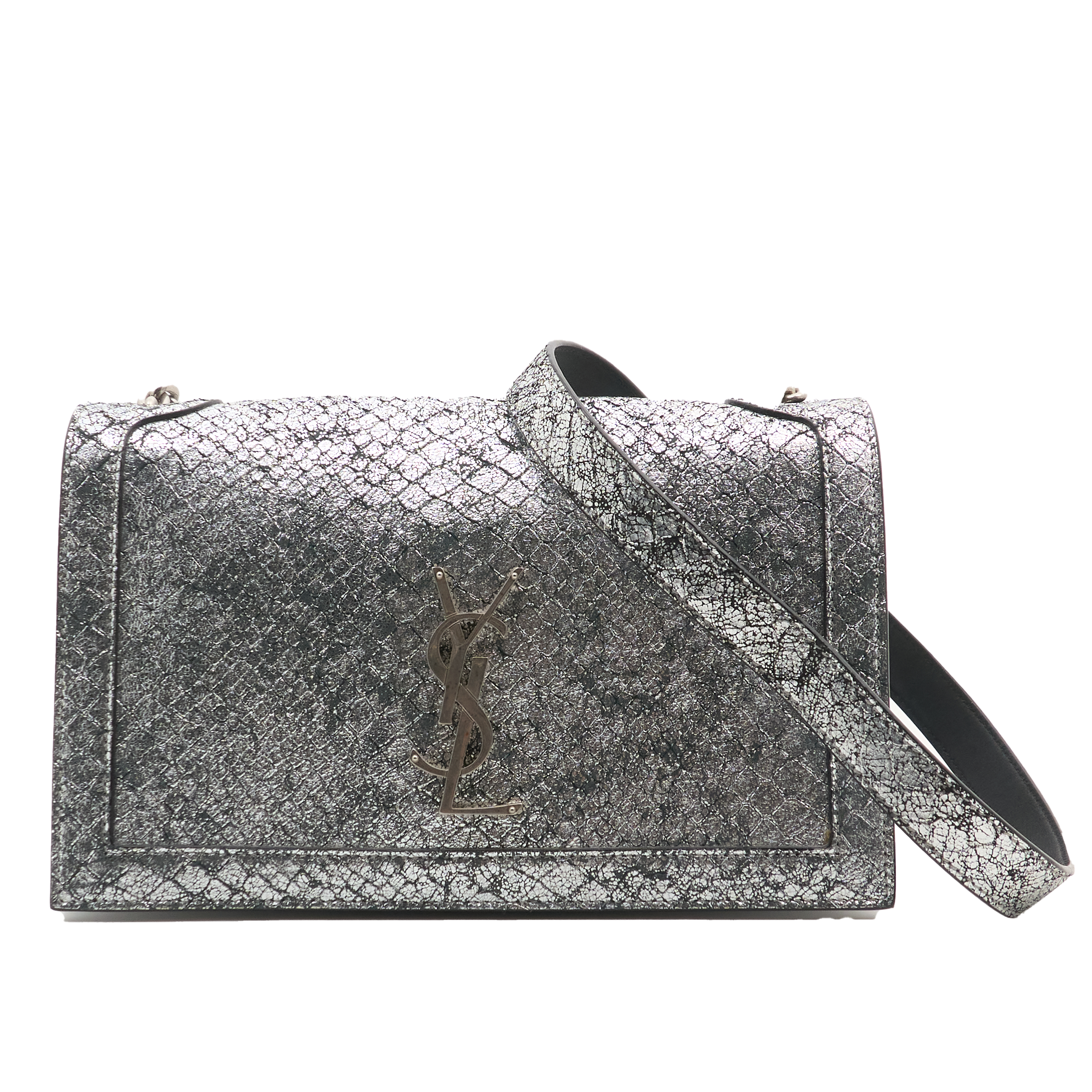 Saint Laurent Sunset Metallic Python Embossed Bag