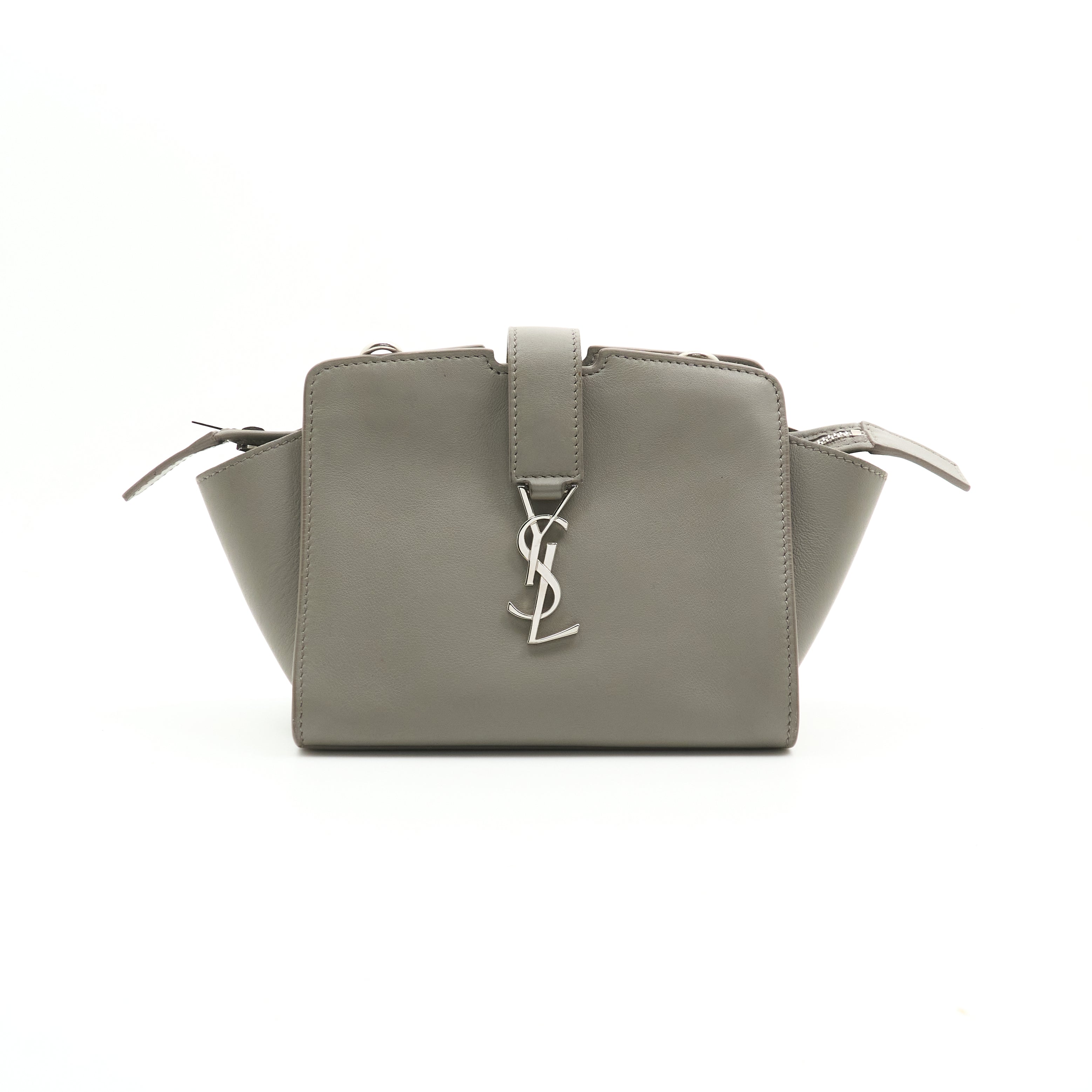 Saint Laurent Toy Cabas Bag In Grey Leather