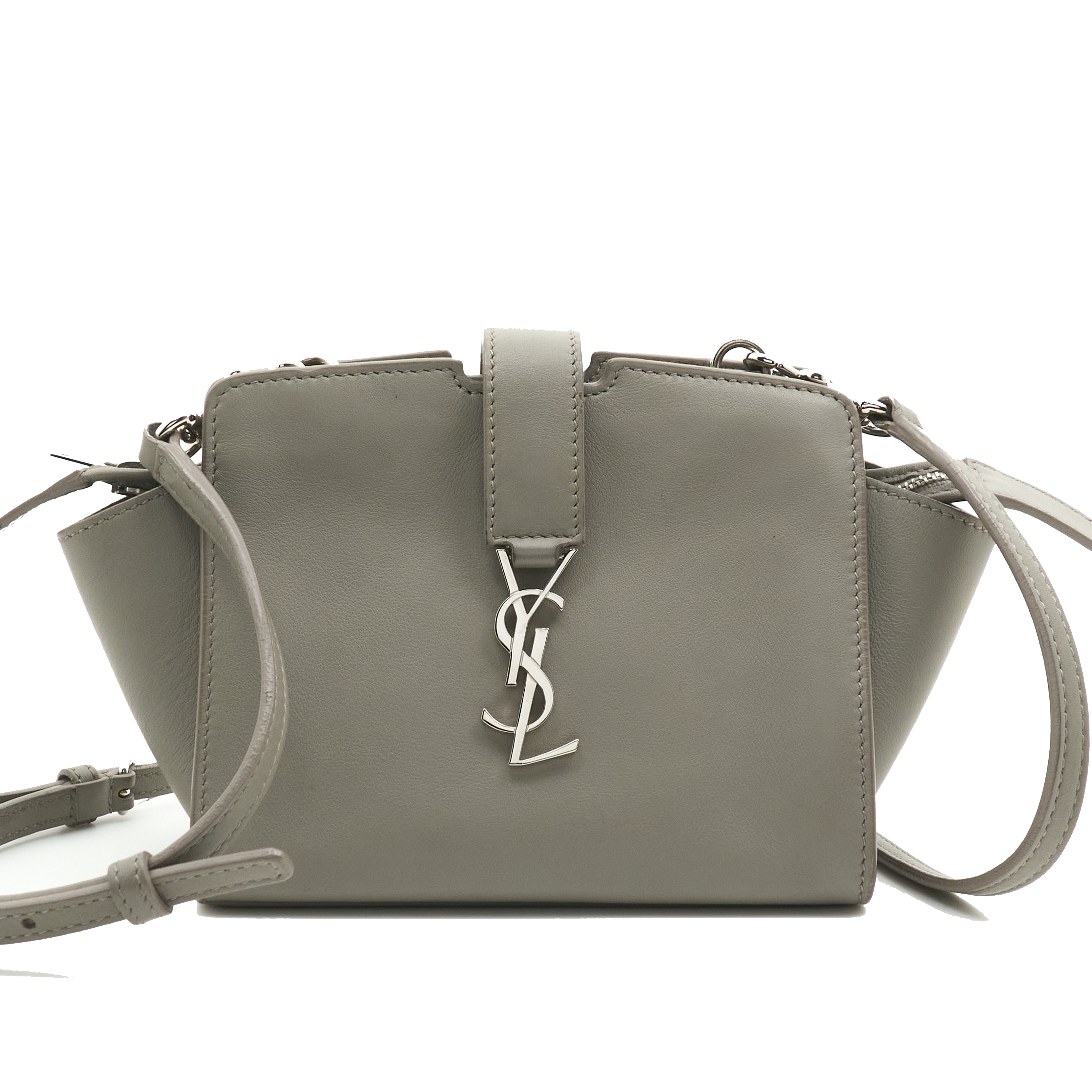 Saint Laurent Toy Cabas Bag In Grey Leather