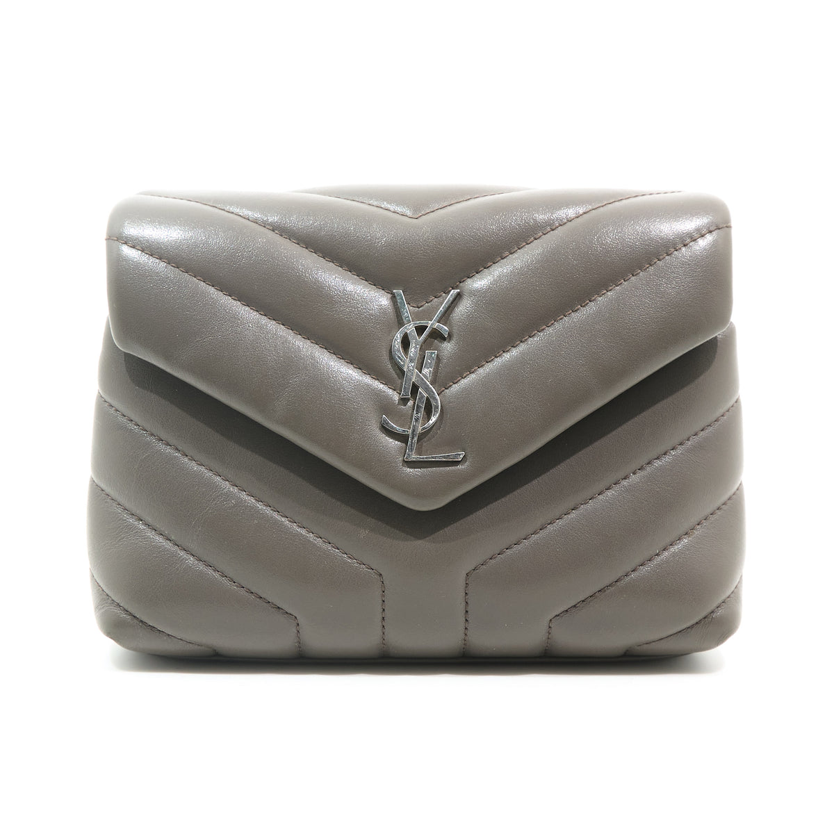Saint Laurent Toy Lou Lou Grey Leather Crossbody Bag