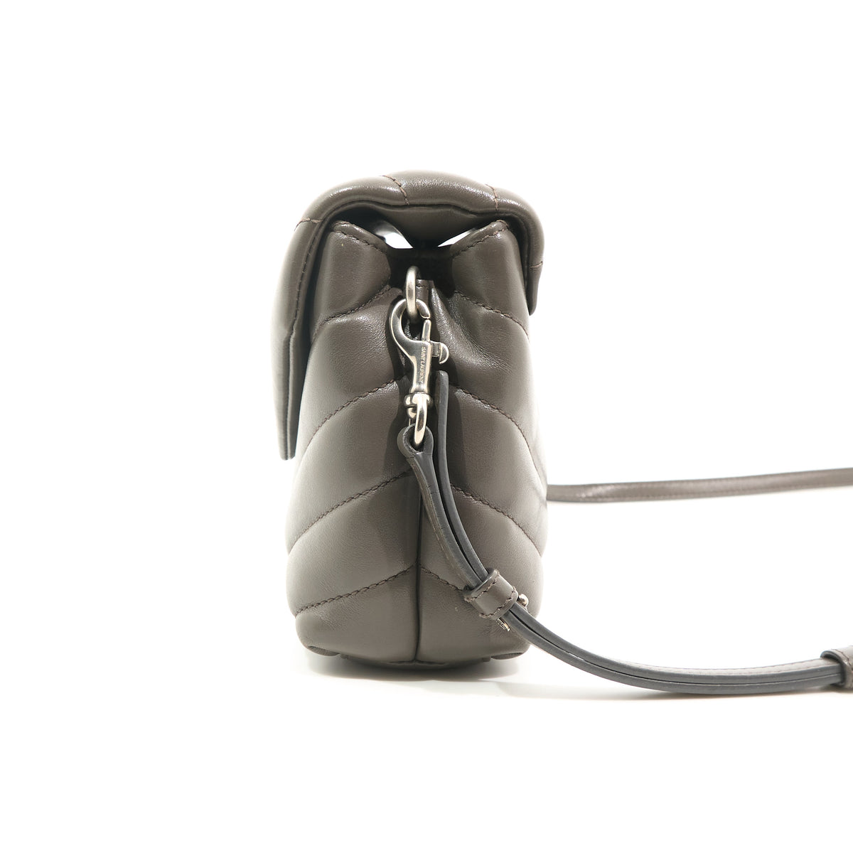 Saint Laurent Toy Lou Lou Grey Leather Crossbody Bag