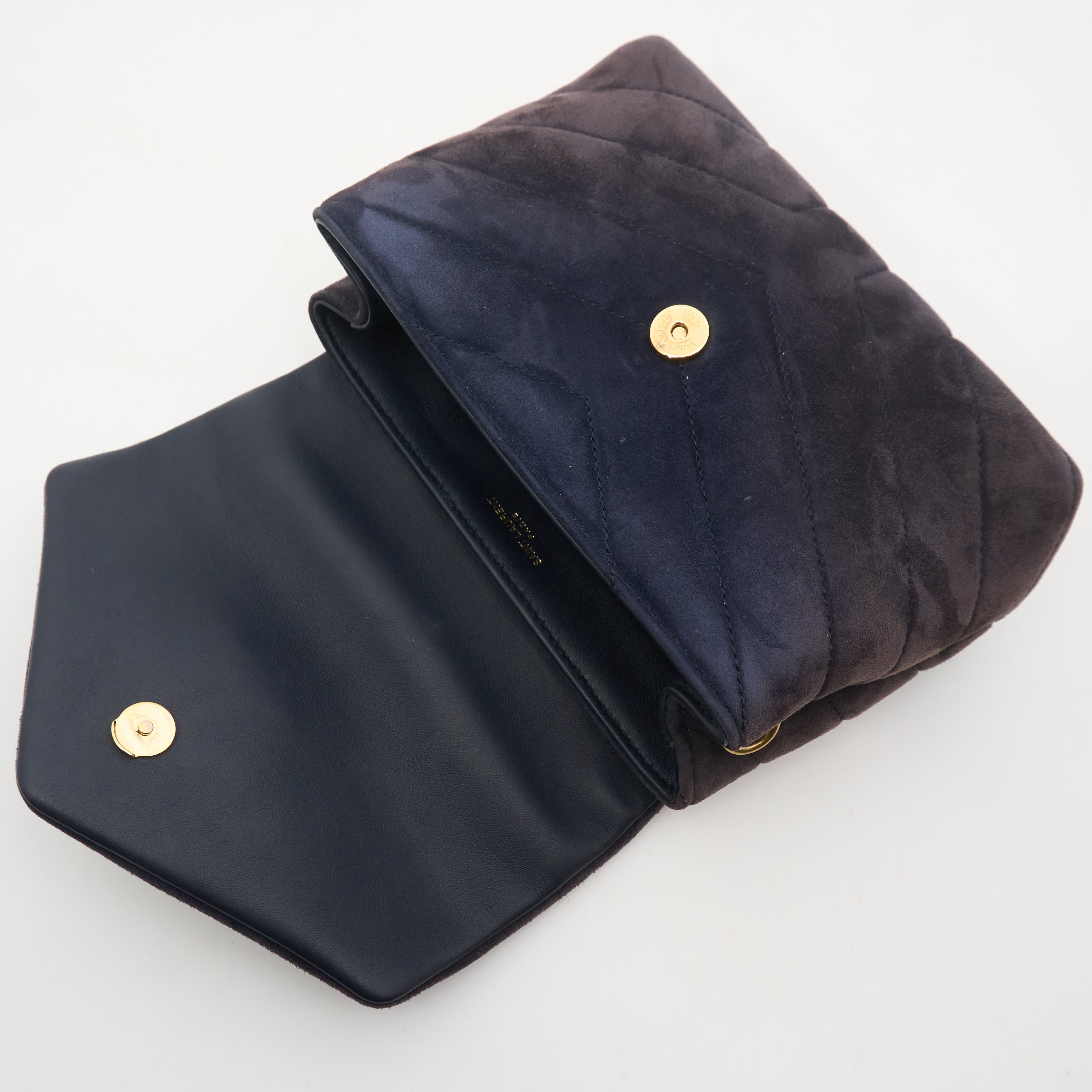 Saint Laurent Toy Loulou Navy Suede Bag