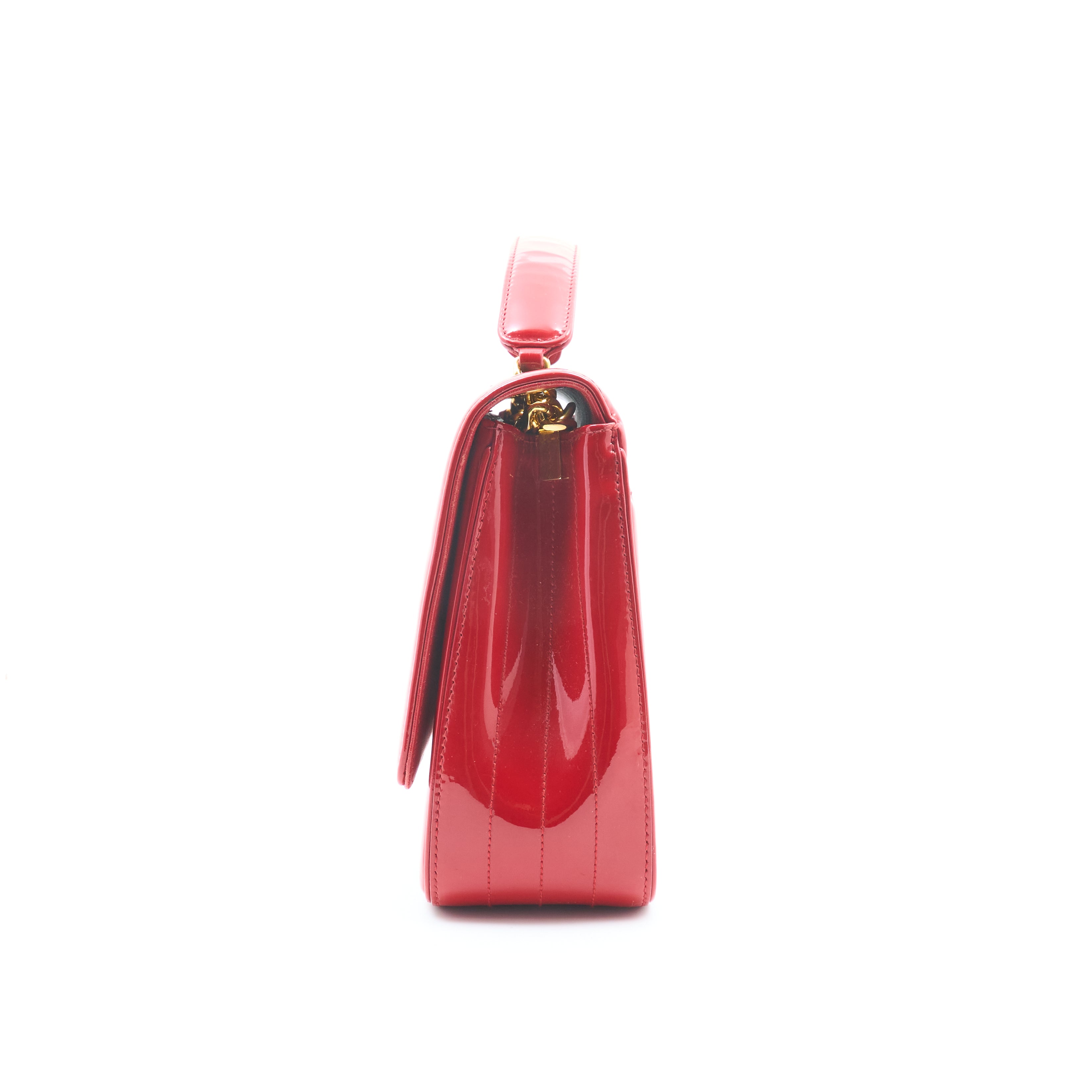 Saint Laurent Vicky Red Patent Leather Bag