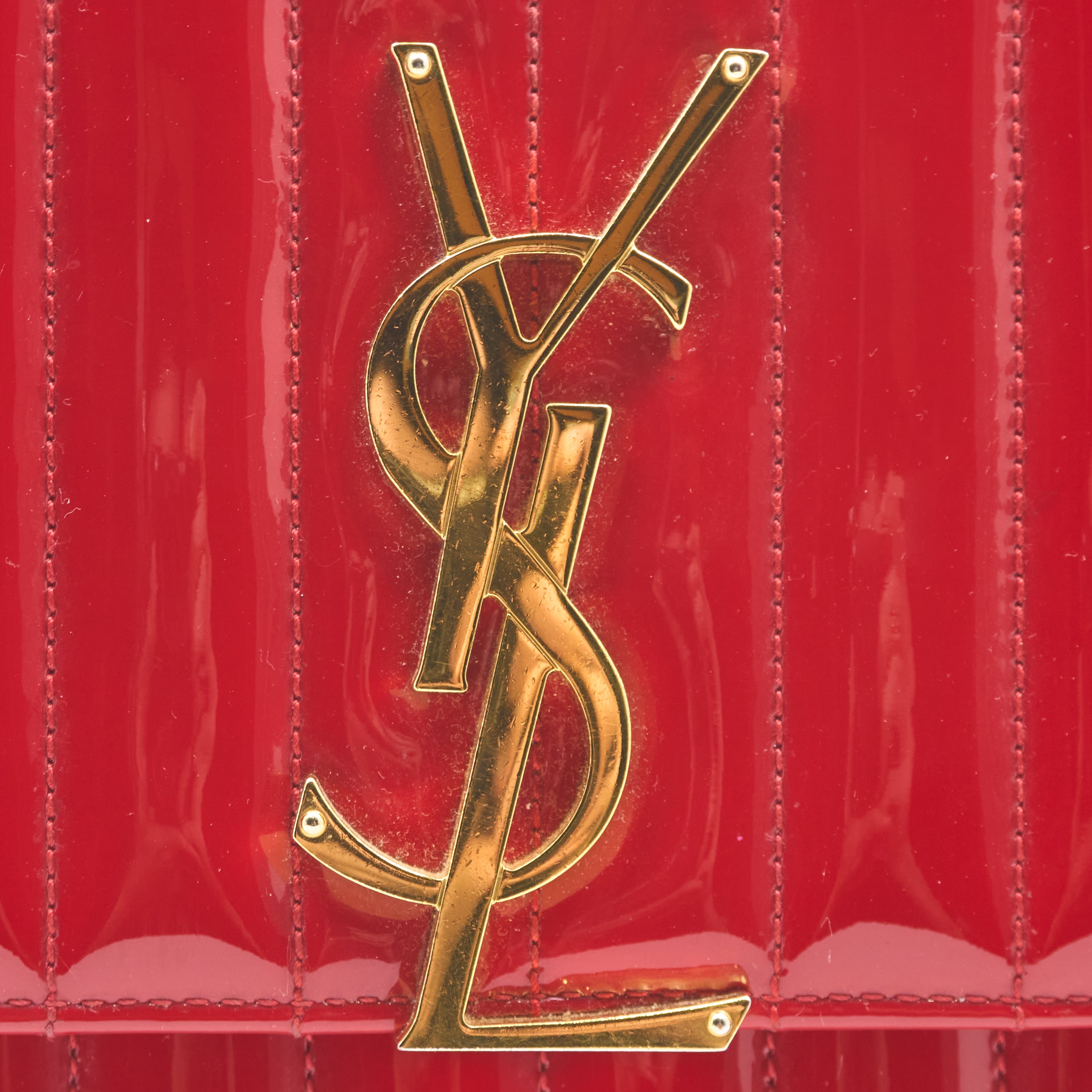Saint Laurent Vicky Red Patent Leather Bag