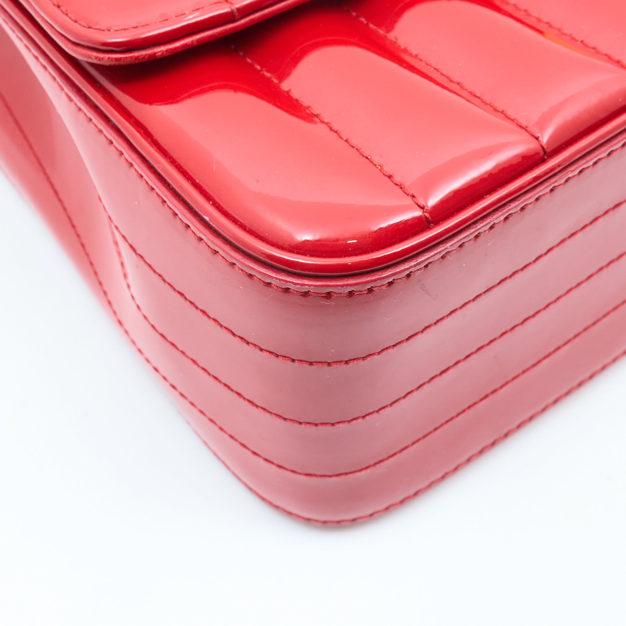 Saint Laurent Vicky Red Patent Leather Bag