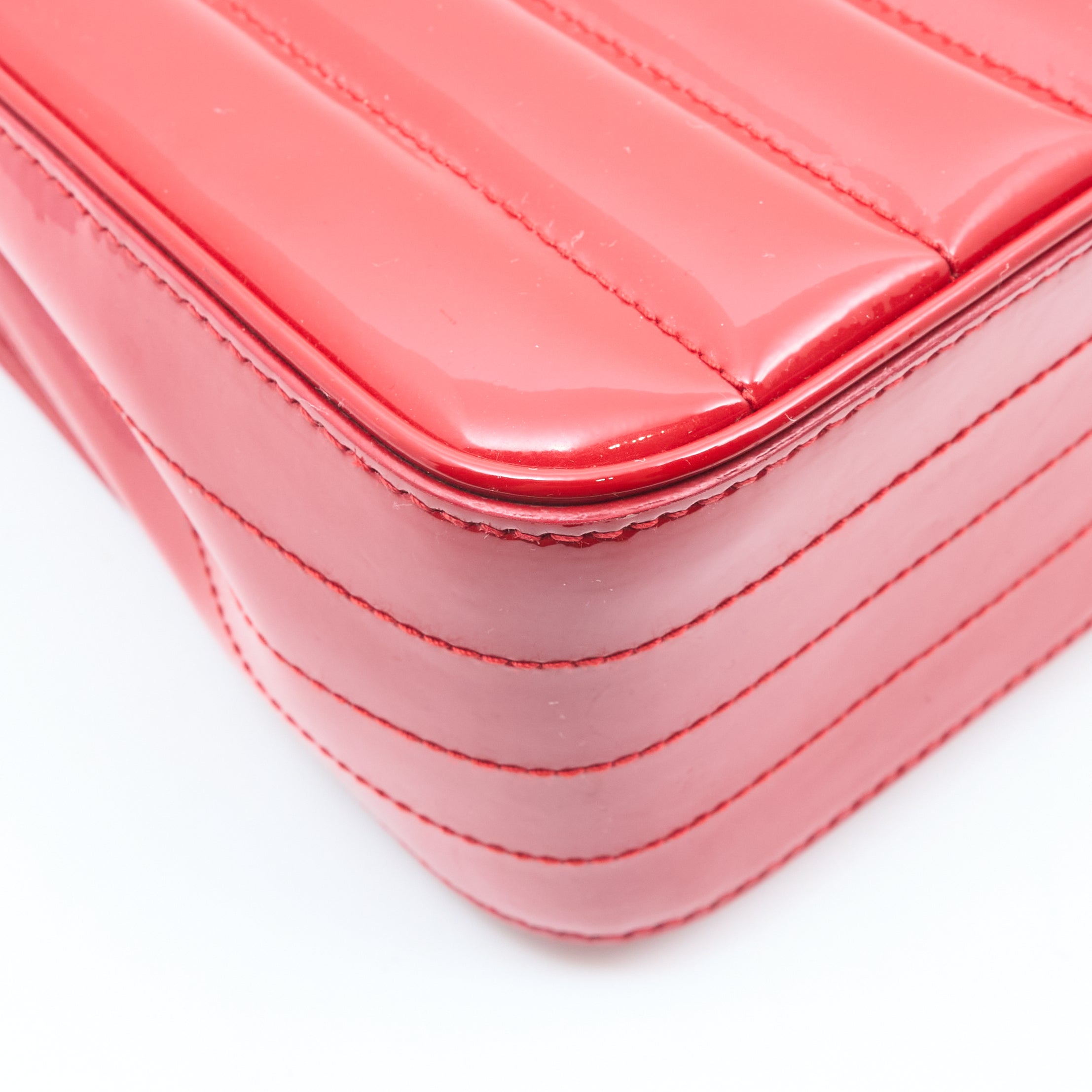 Saint Laurent Vicky Red Patent Leather Bag