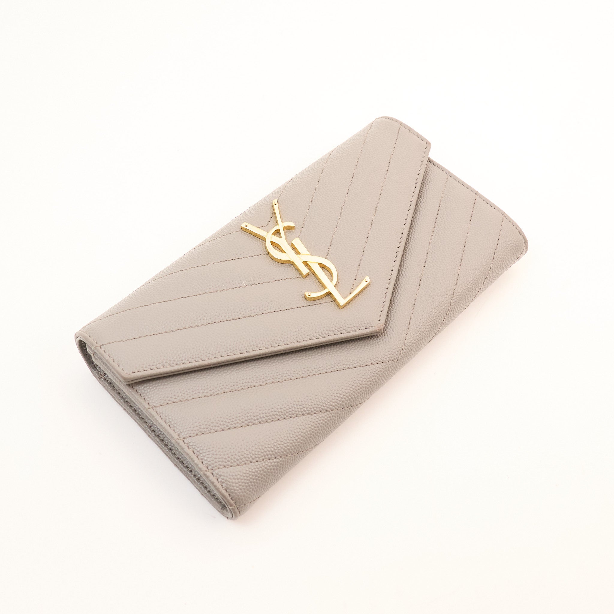 Saint Laurent Cassandre Envelope Wallet Grey