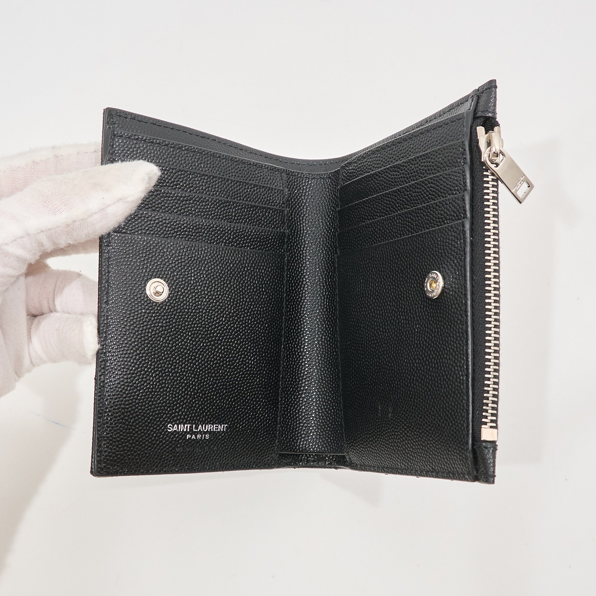 Saint Laurent Cassandre Black Wallet