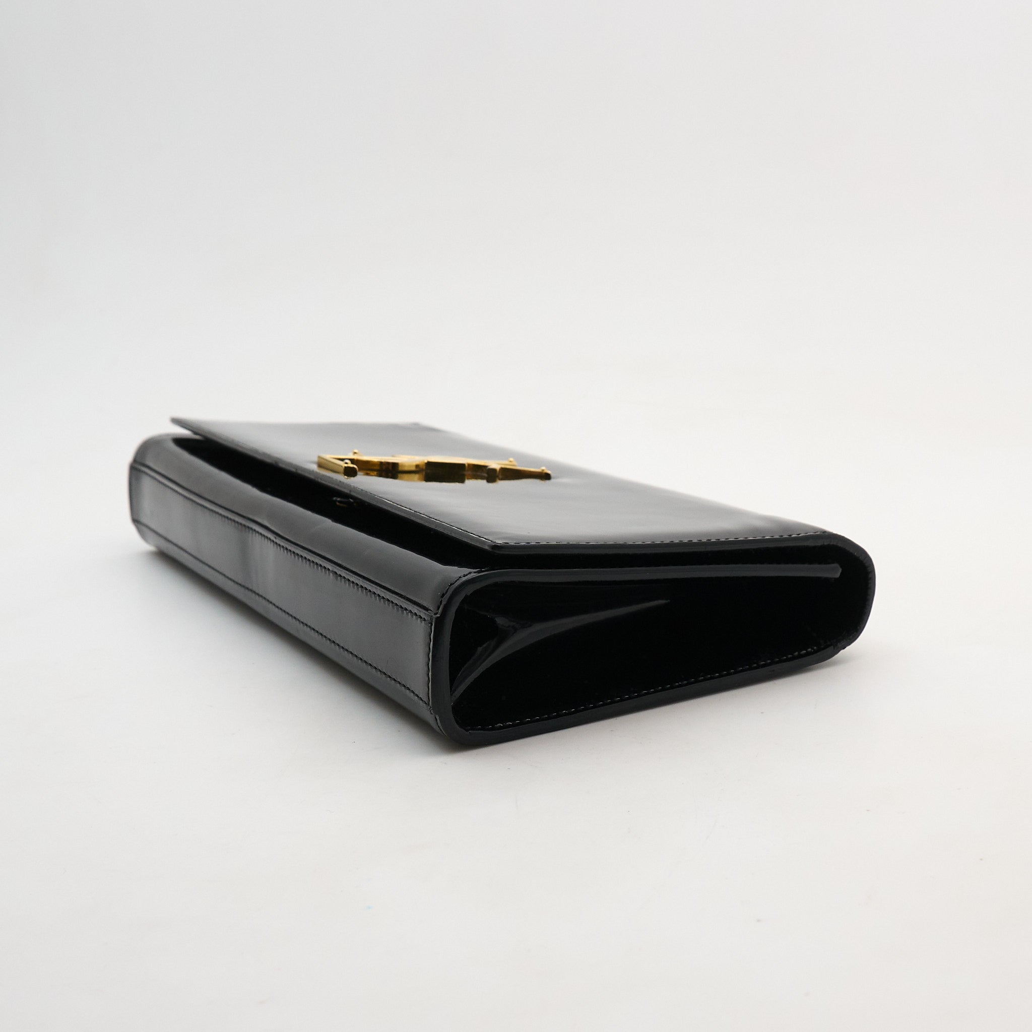 Saint Laurent YSL Black Patent Clutch