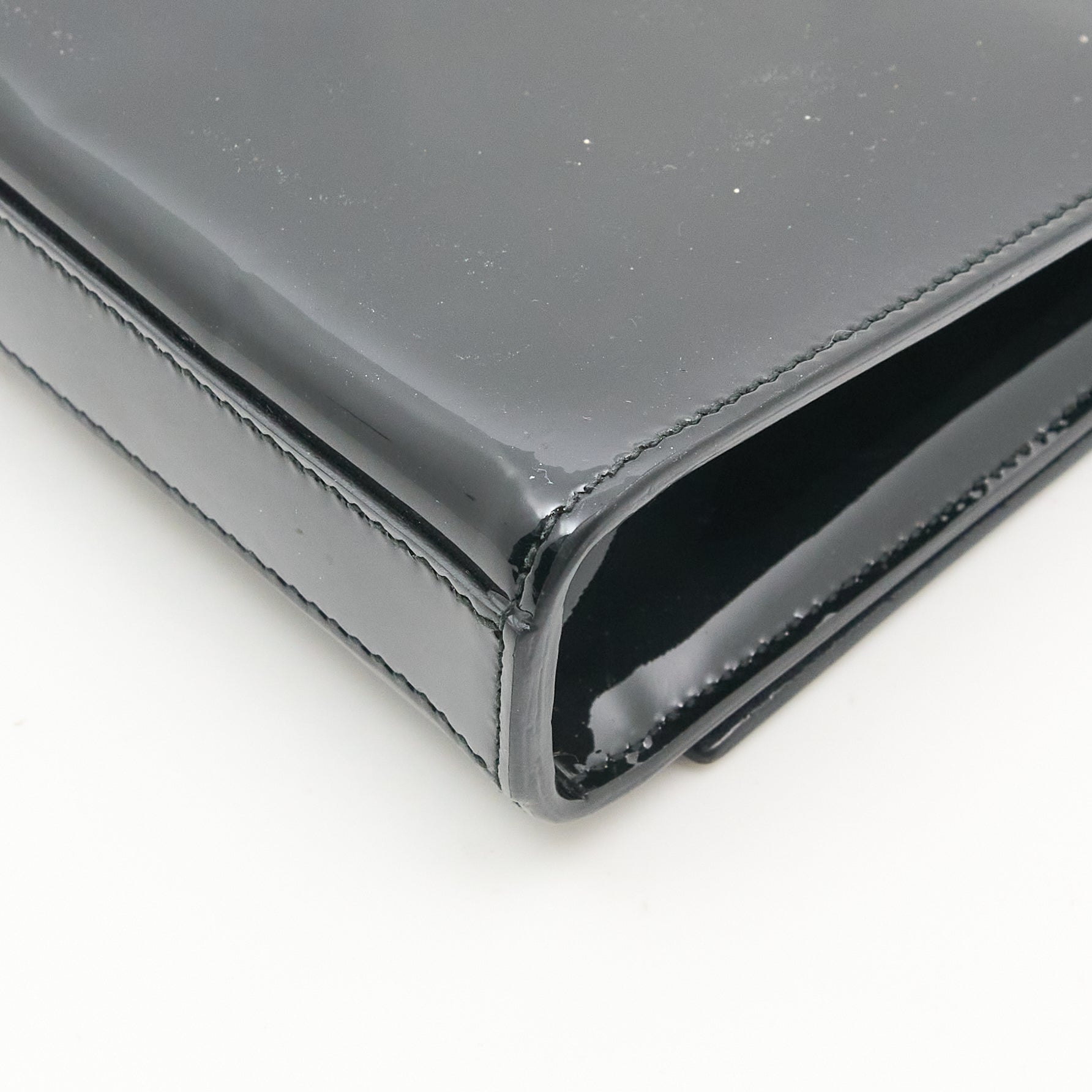Saint Laurent YSL Black Patent Clutch