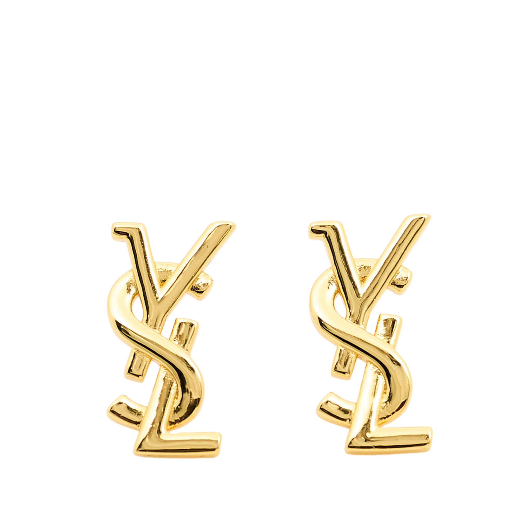 Saint Laurent YSL Gold Stud Earrings
