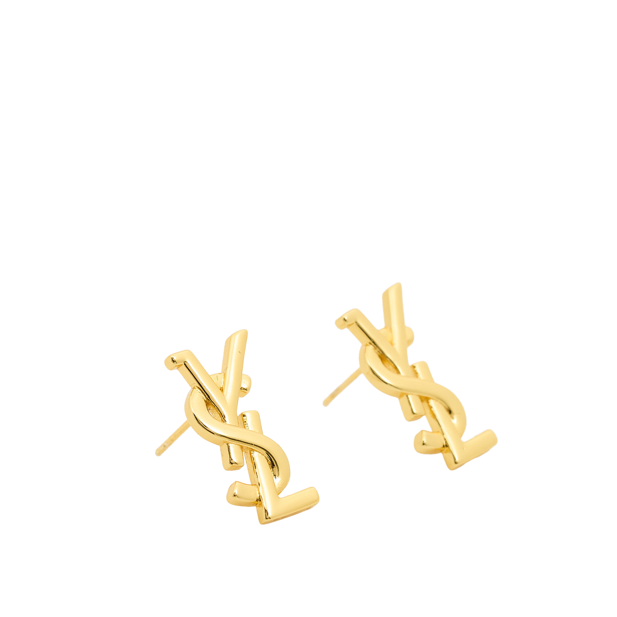 Saint Laurent YSL Gold Stud Earrings
