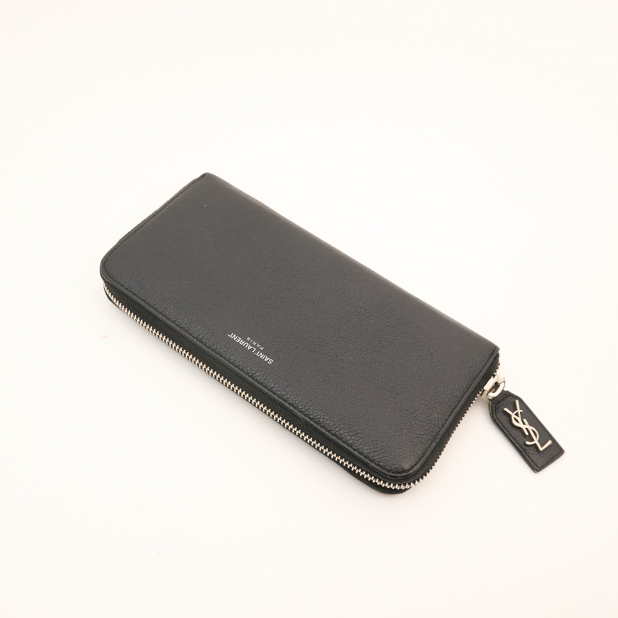 Saint Laurent Black Zip Around Wallet