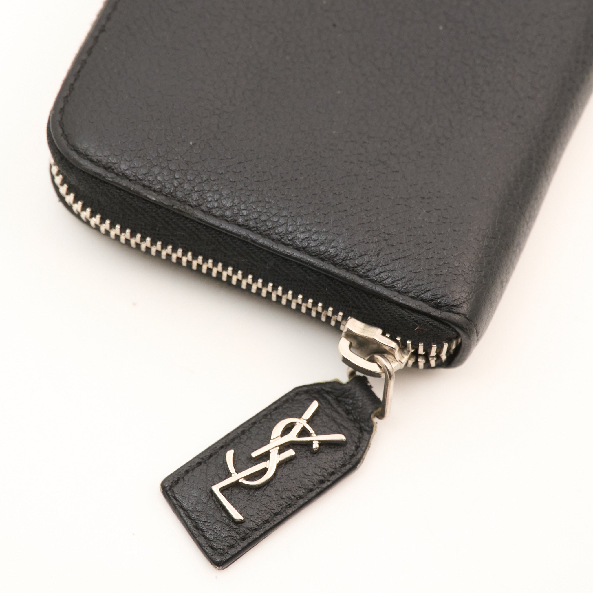 Saint Laurent Black Zip Around Wallet