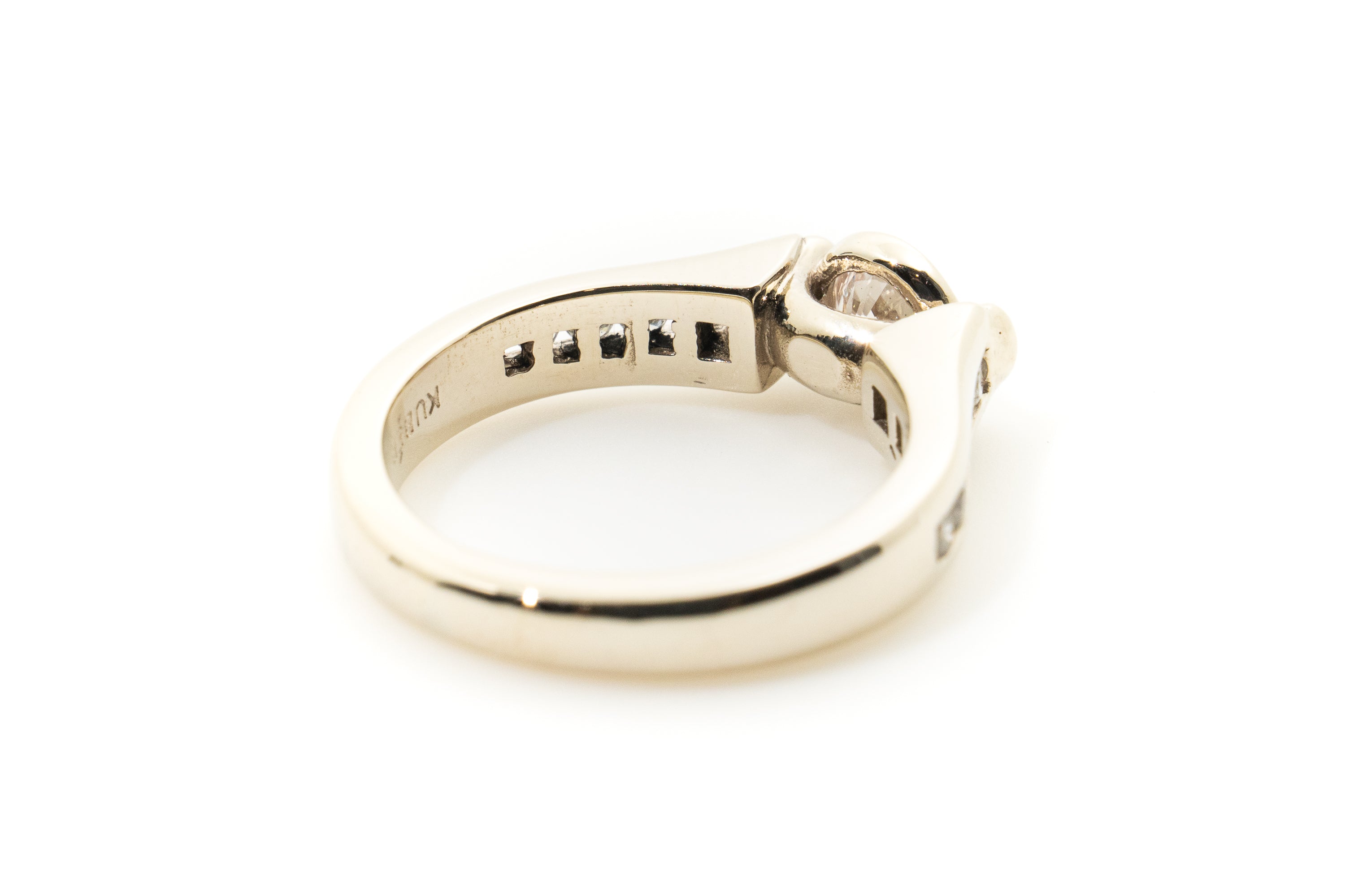 Custom 14ct White Gold Solitaire Ring