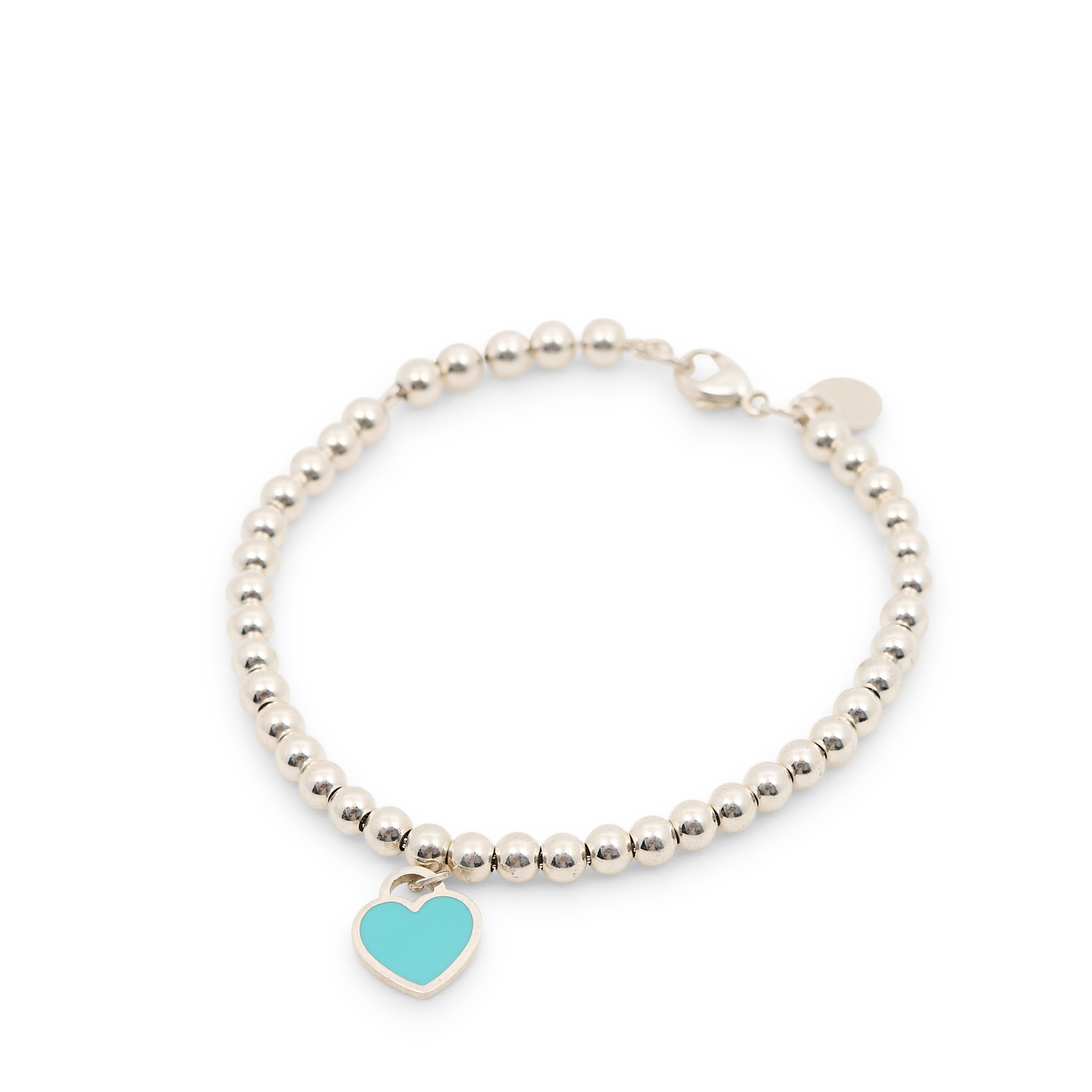 Tiffany & Co Blue Heart Tag Bead Bracelet