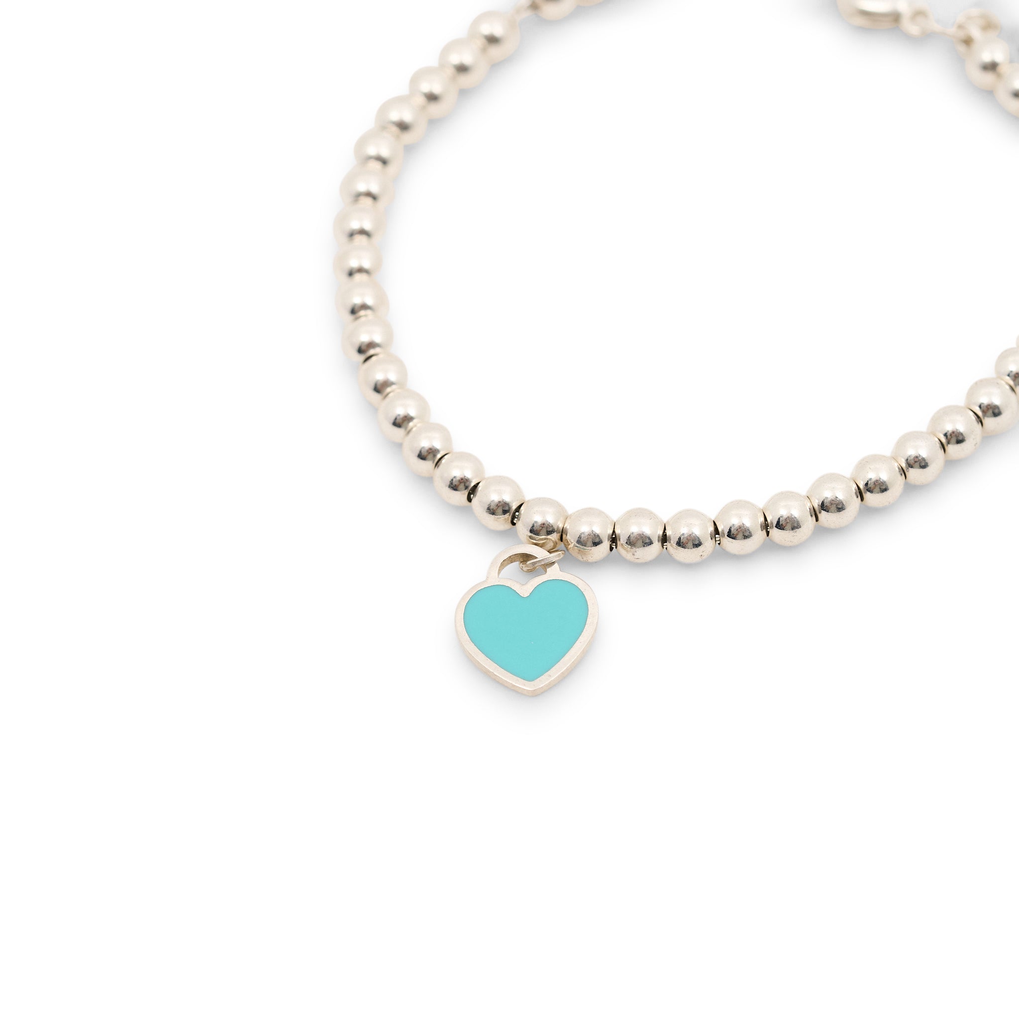 Tiffany & Co Blue Heart Tag Bead Bracelet