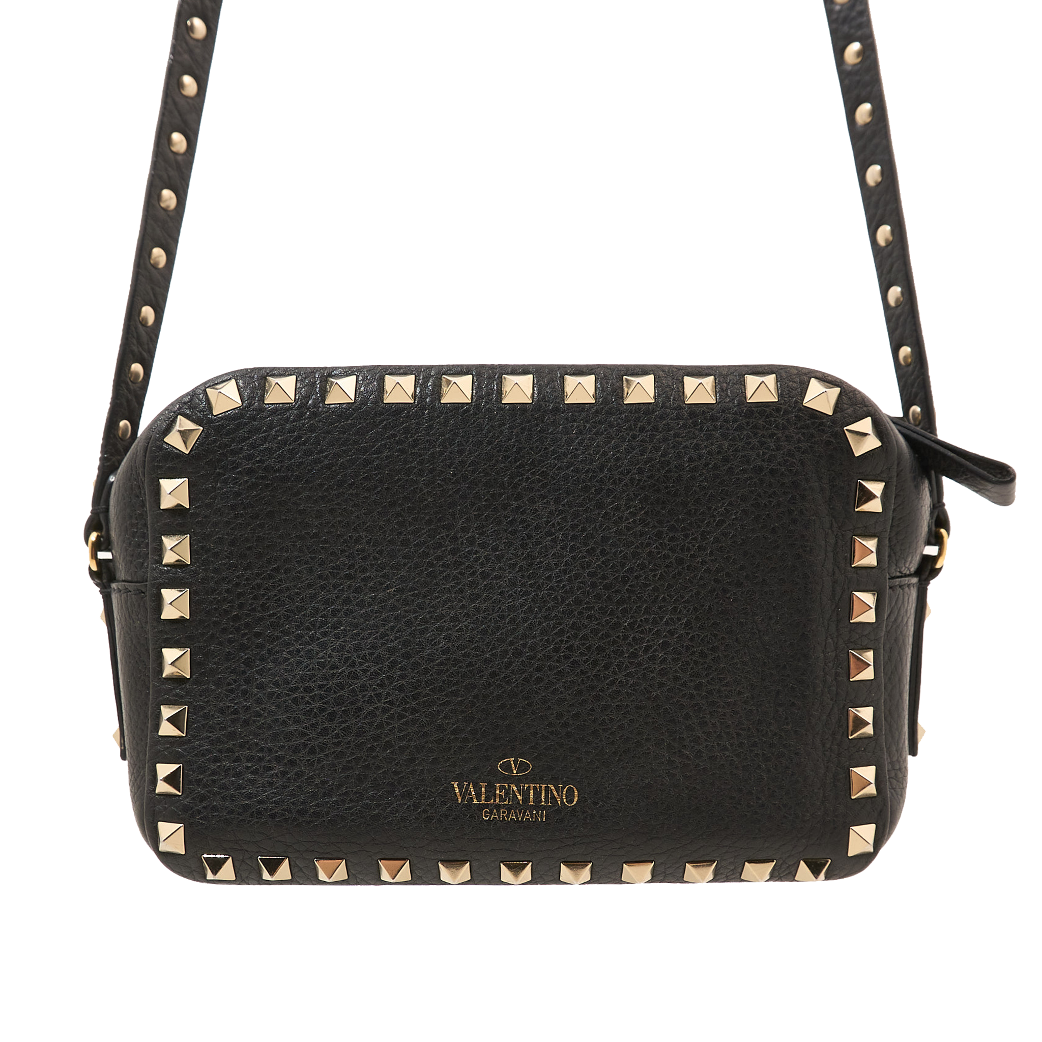 Valentino Garavani Black Rockstud Camera Bag