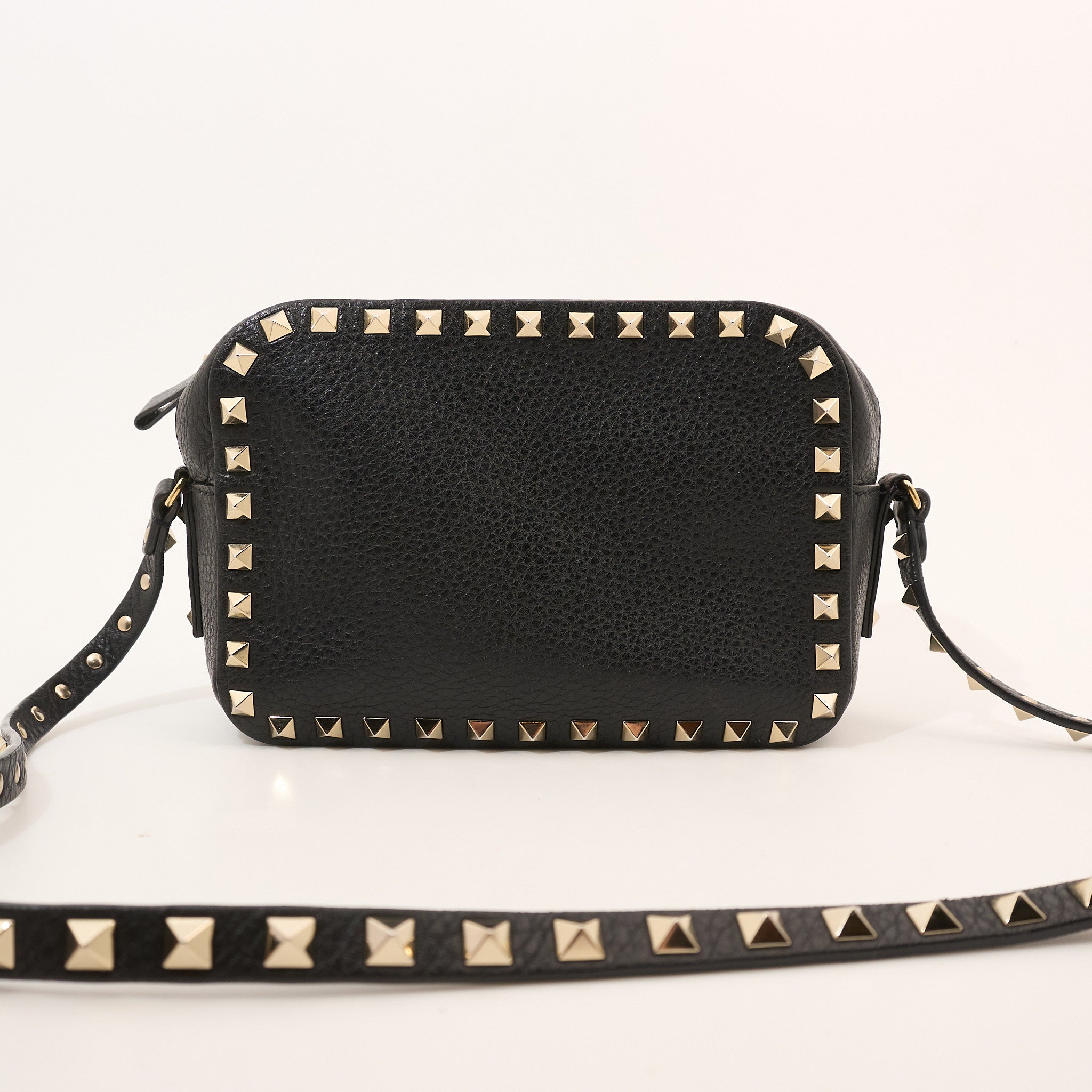 Valentino Garavani Black Rockstud Camera Bag