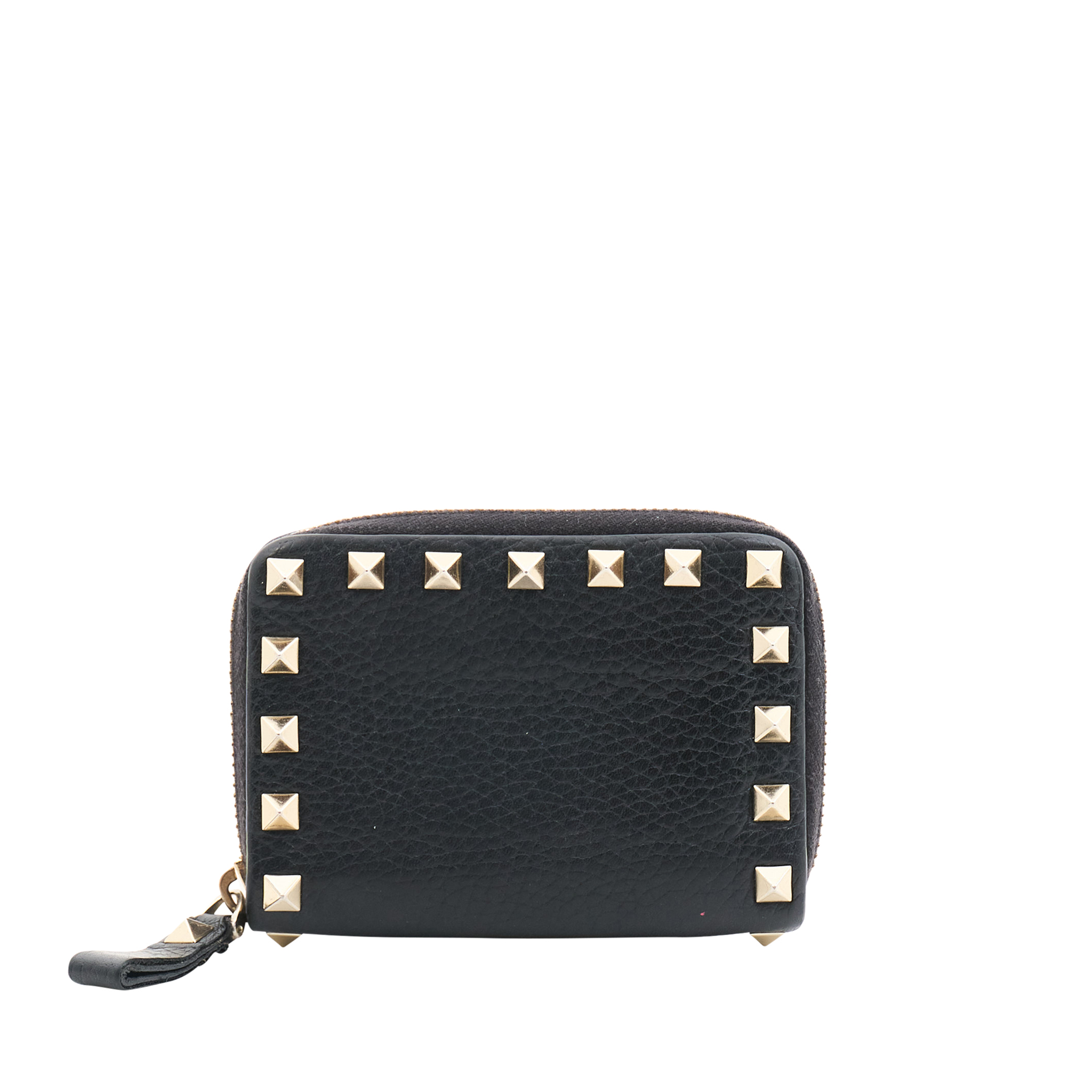 Valentino Garavani Black Leather Studded Wallet