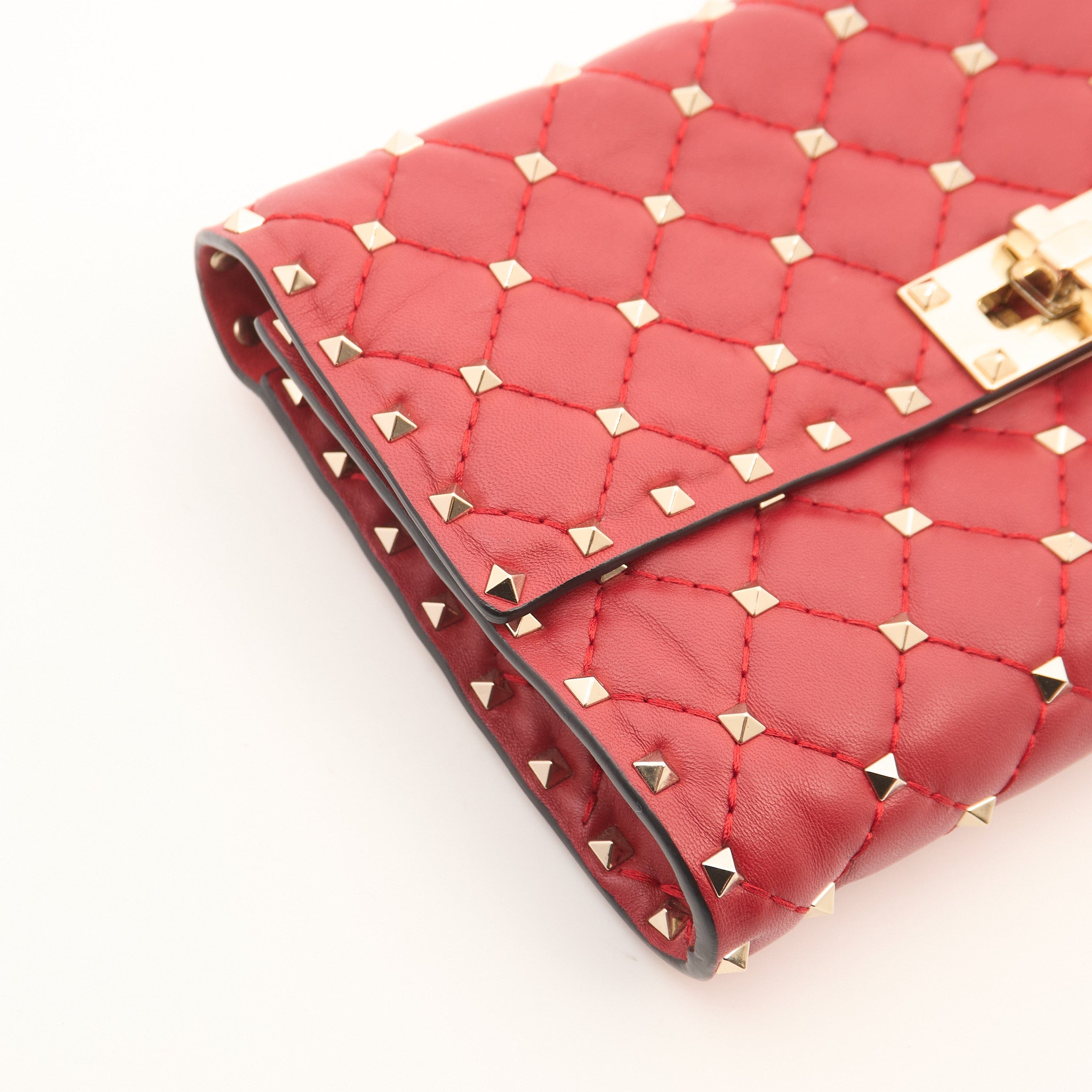 Valentino Garavani Rockstud Red Leather Shoulder Bag