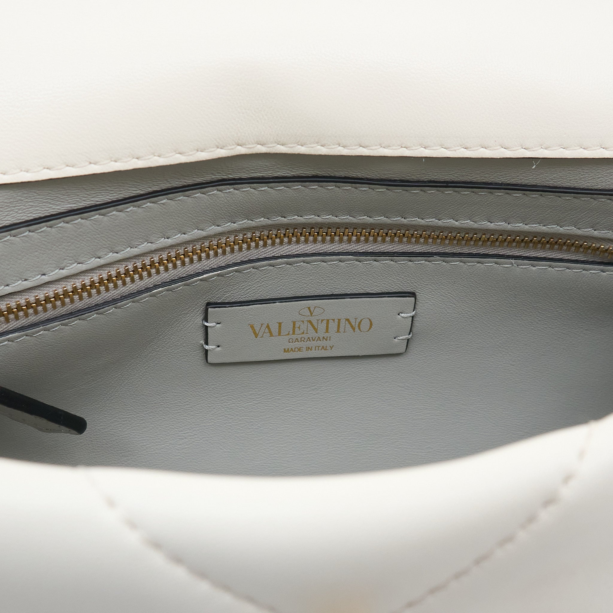 Valentino Garavani Roman Rockstud Bag in White Nappa Leather