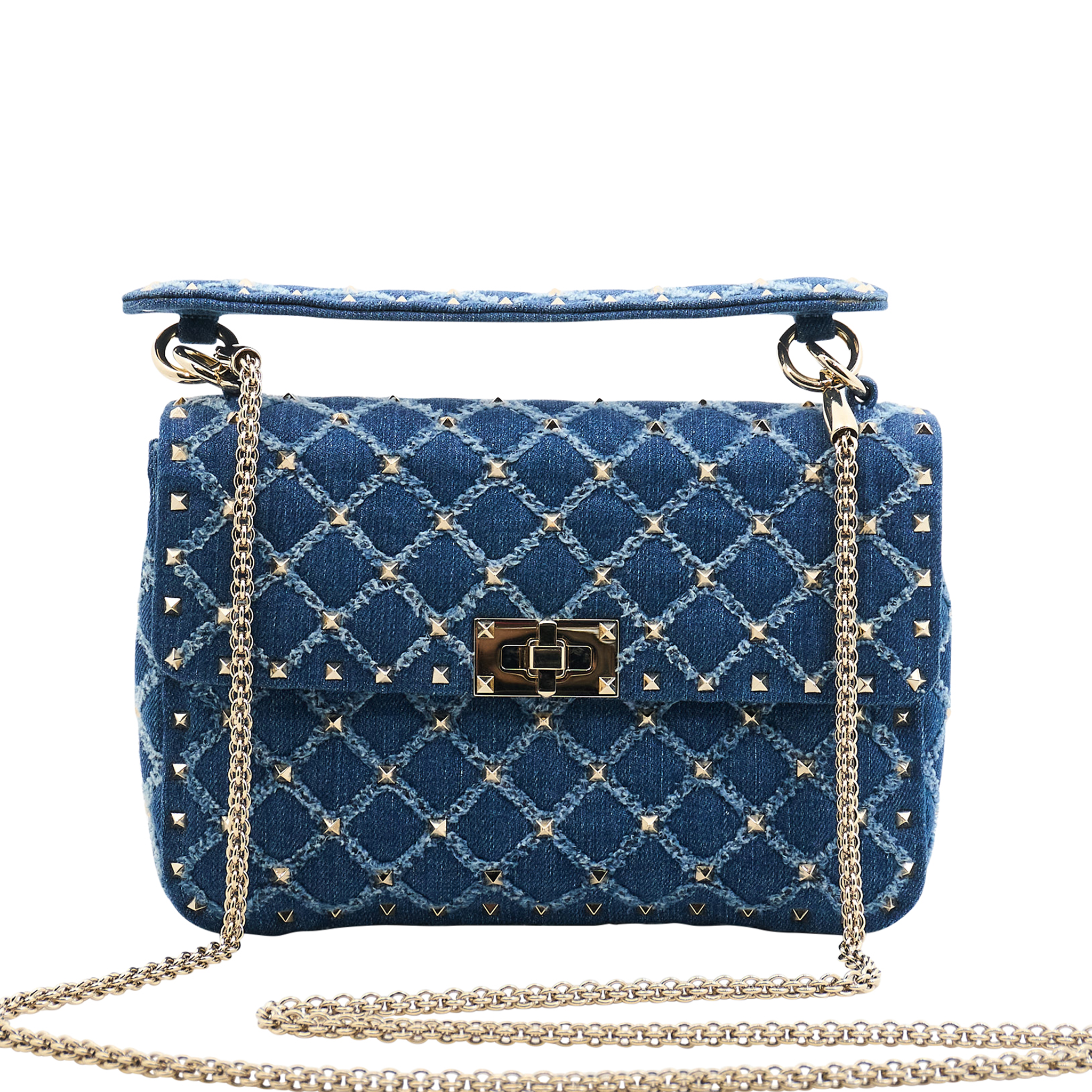 Valentino Rockstud Bag in Blue Denim