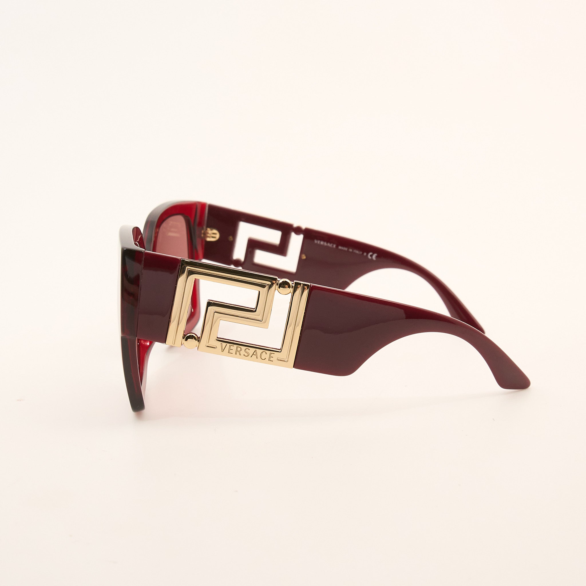 Versace Red Geometric Sunglasses