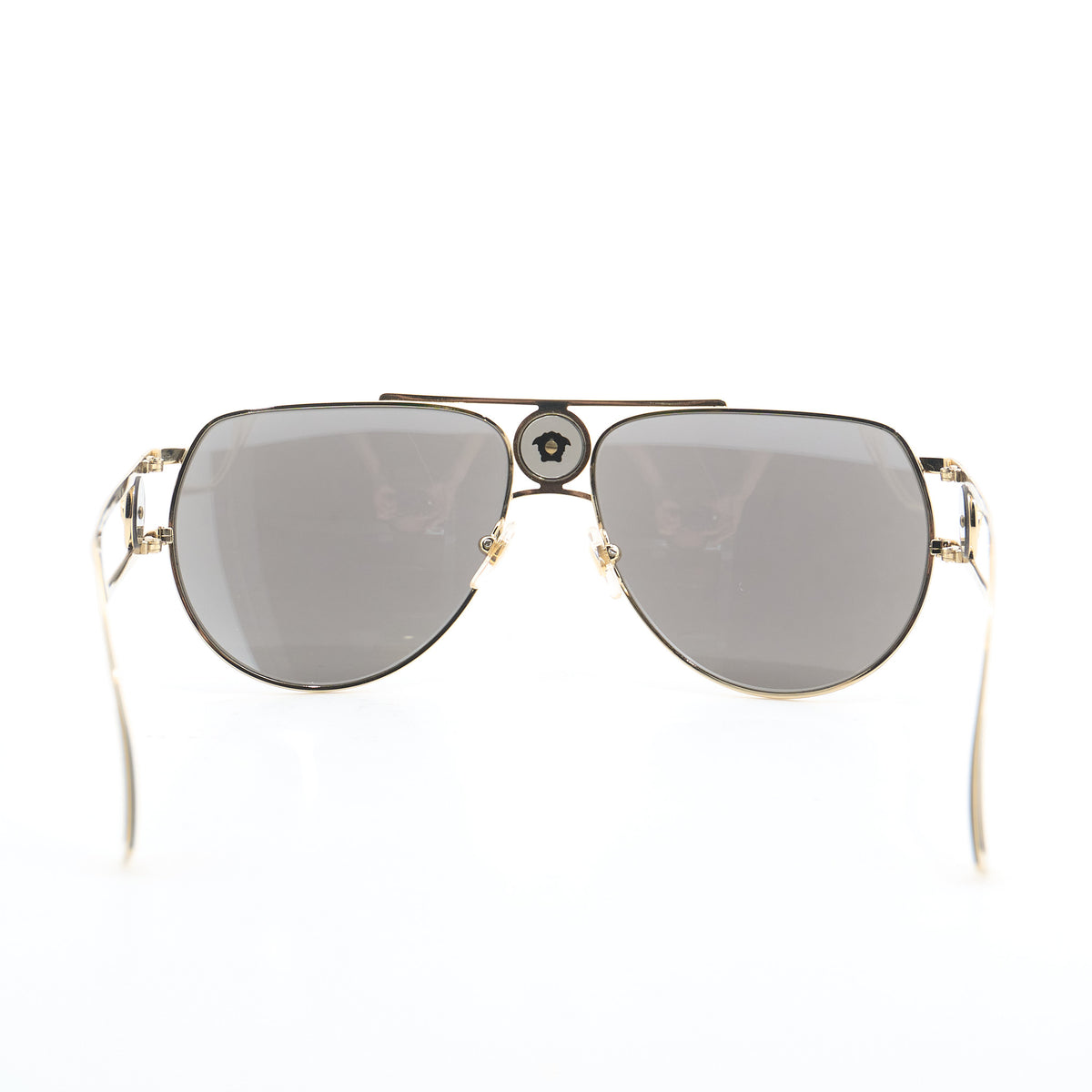Versace Gold Silver Mirror Pilot Sunglasses