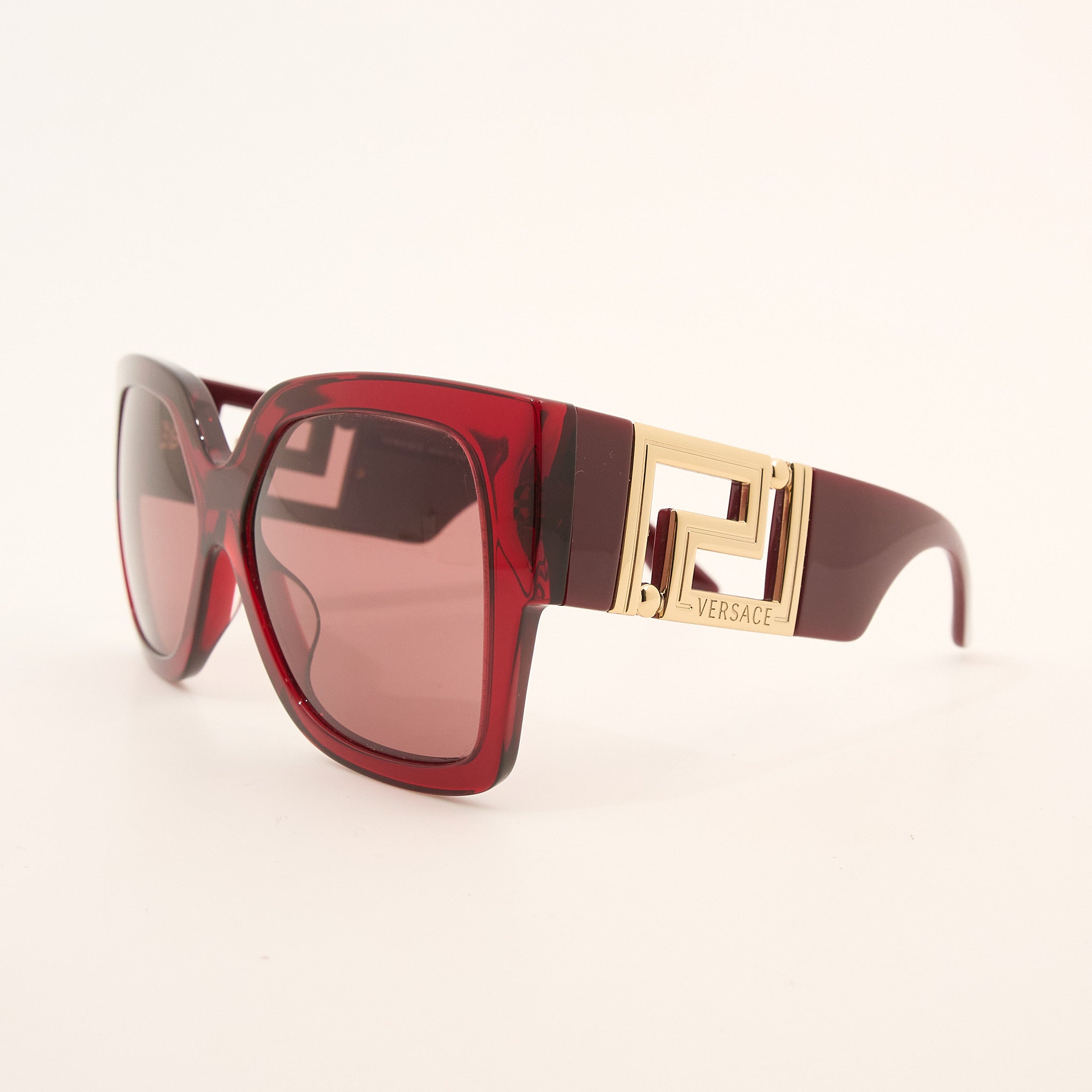 Versace Red Geometric Sunglasses